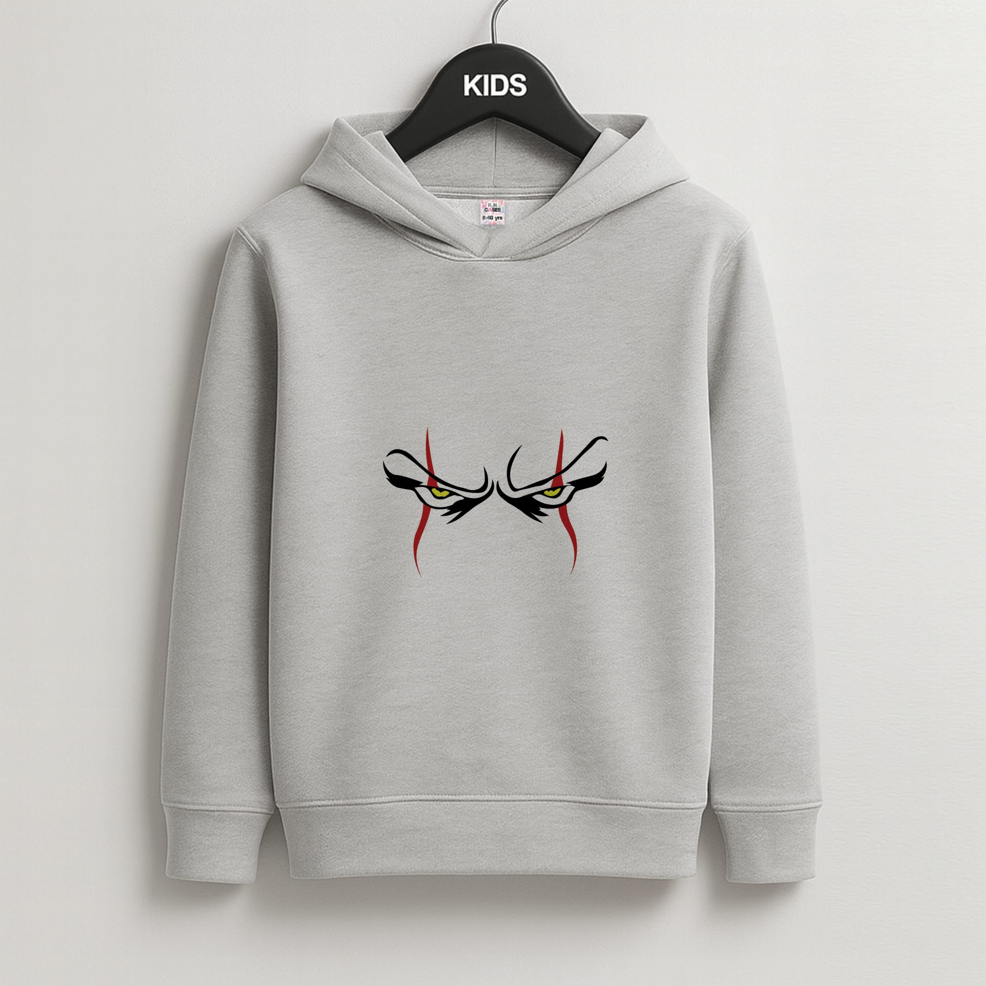Clown Eyes Kids Grey Hoodie