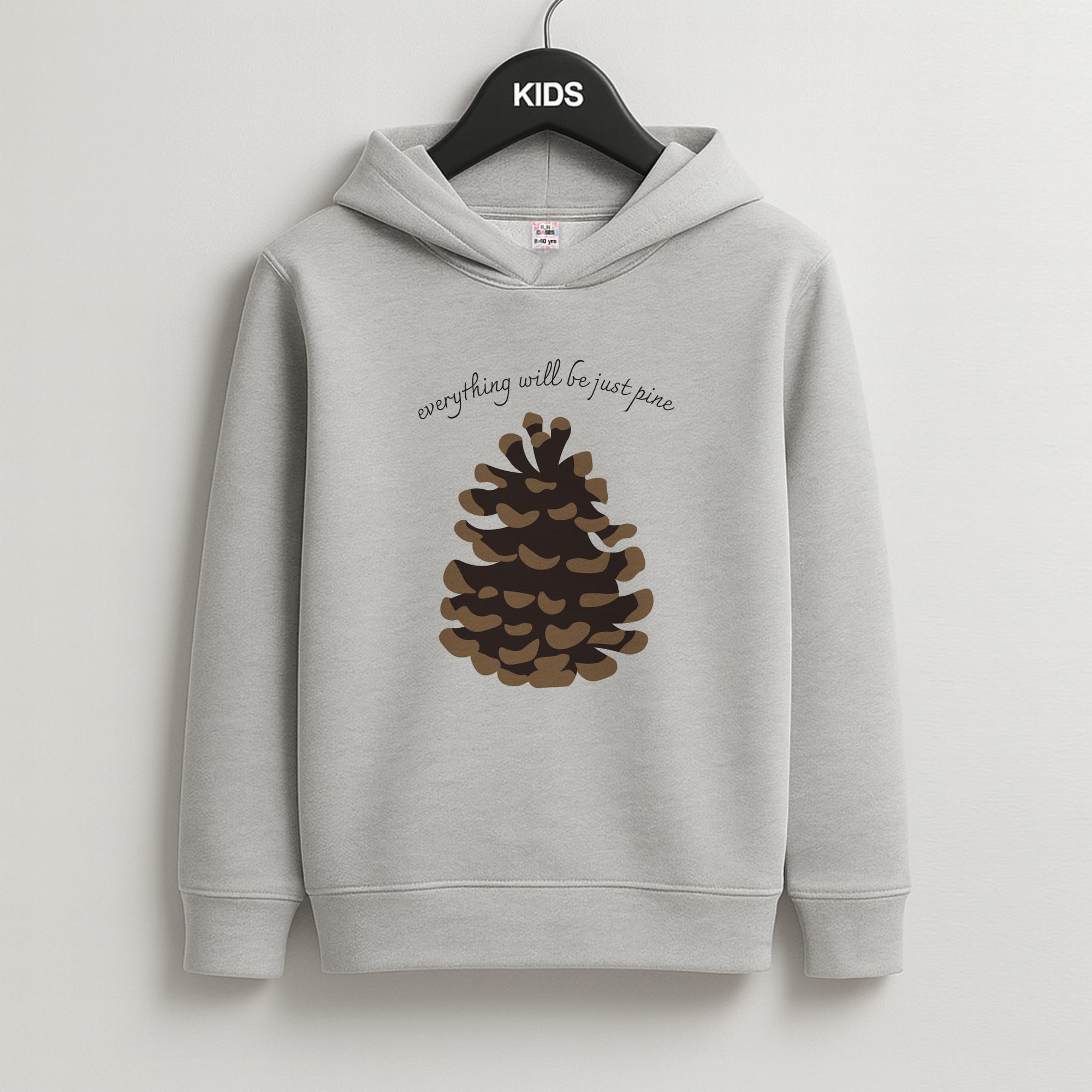 Everything Will Be Just Pine - Autumn Kids Grey Hoodie