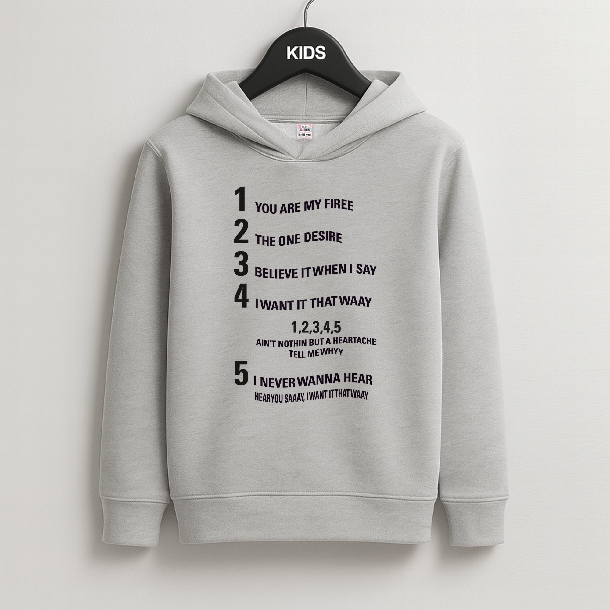 I Want It That Way - B99 Kids Grey Hoodie
