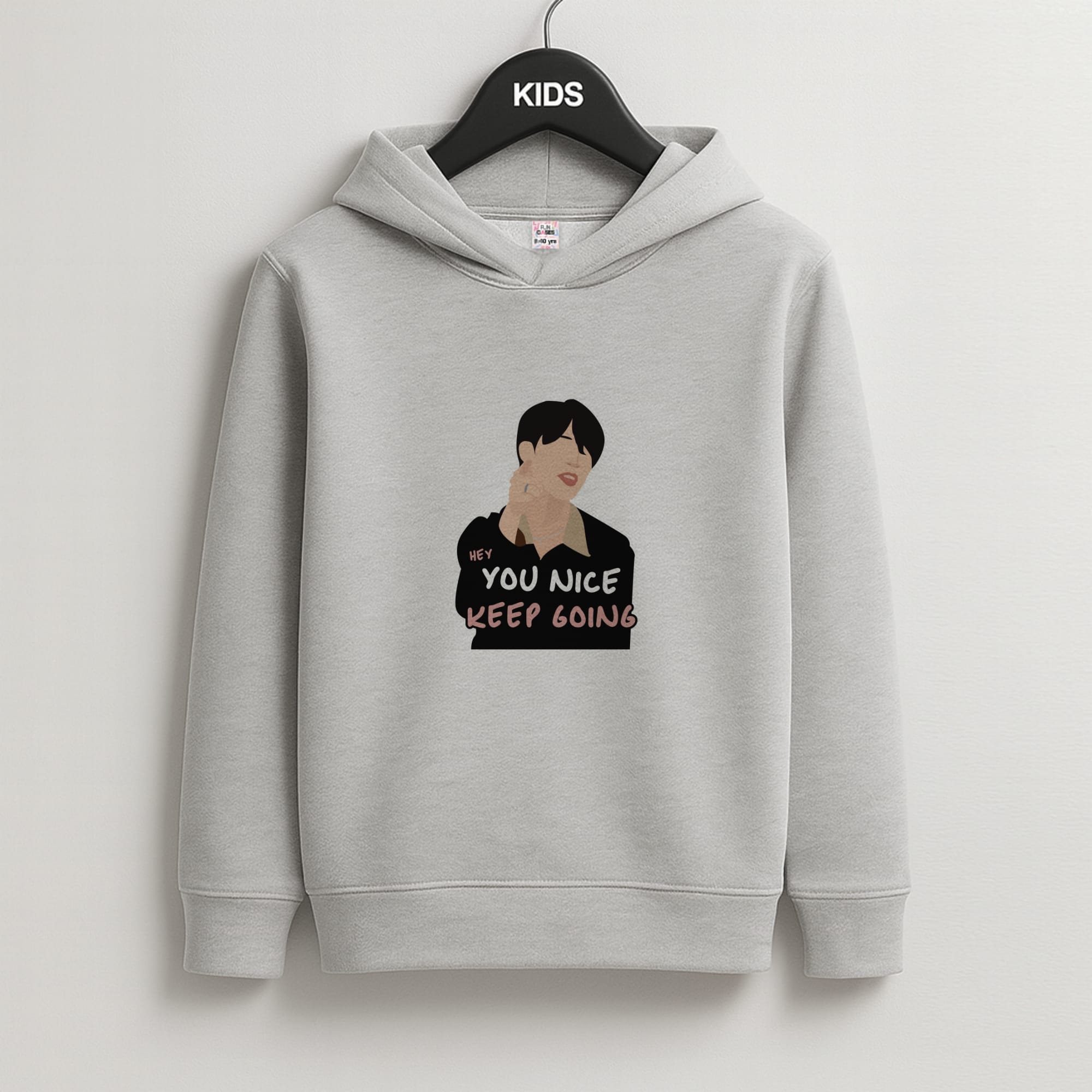 You Nice Keep Going - K Pop Kids Grey Hoodie