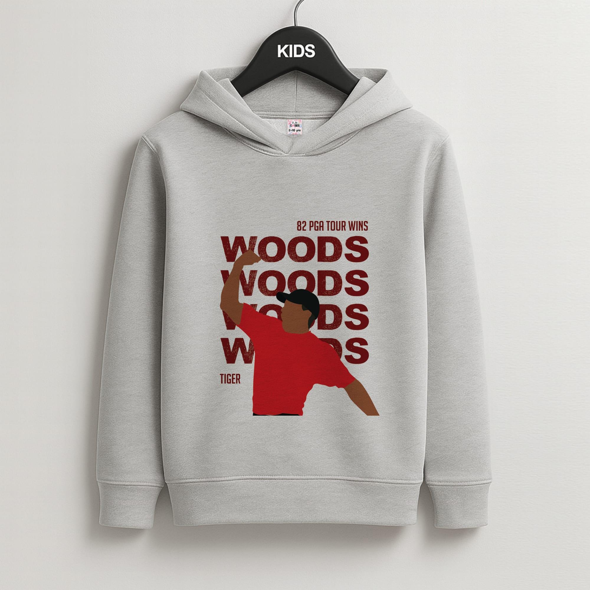 Woods Dark Red Kids Grey Hoodie