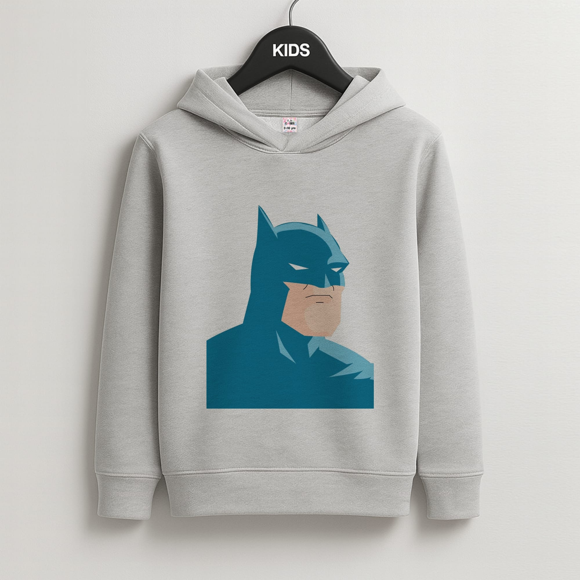 Blue Bat Superhero Kids Grey Hoodie