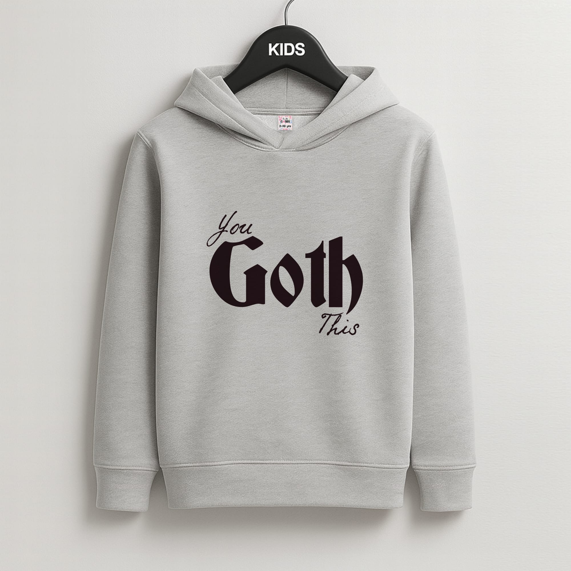 You Goth This Tartan Kids Grey Hoodie