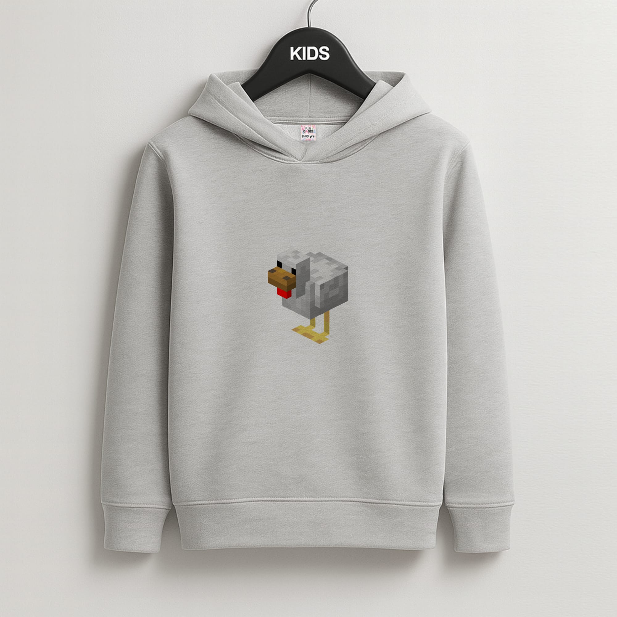 Mining Chicken Kids Grey Hoodie