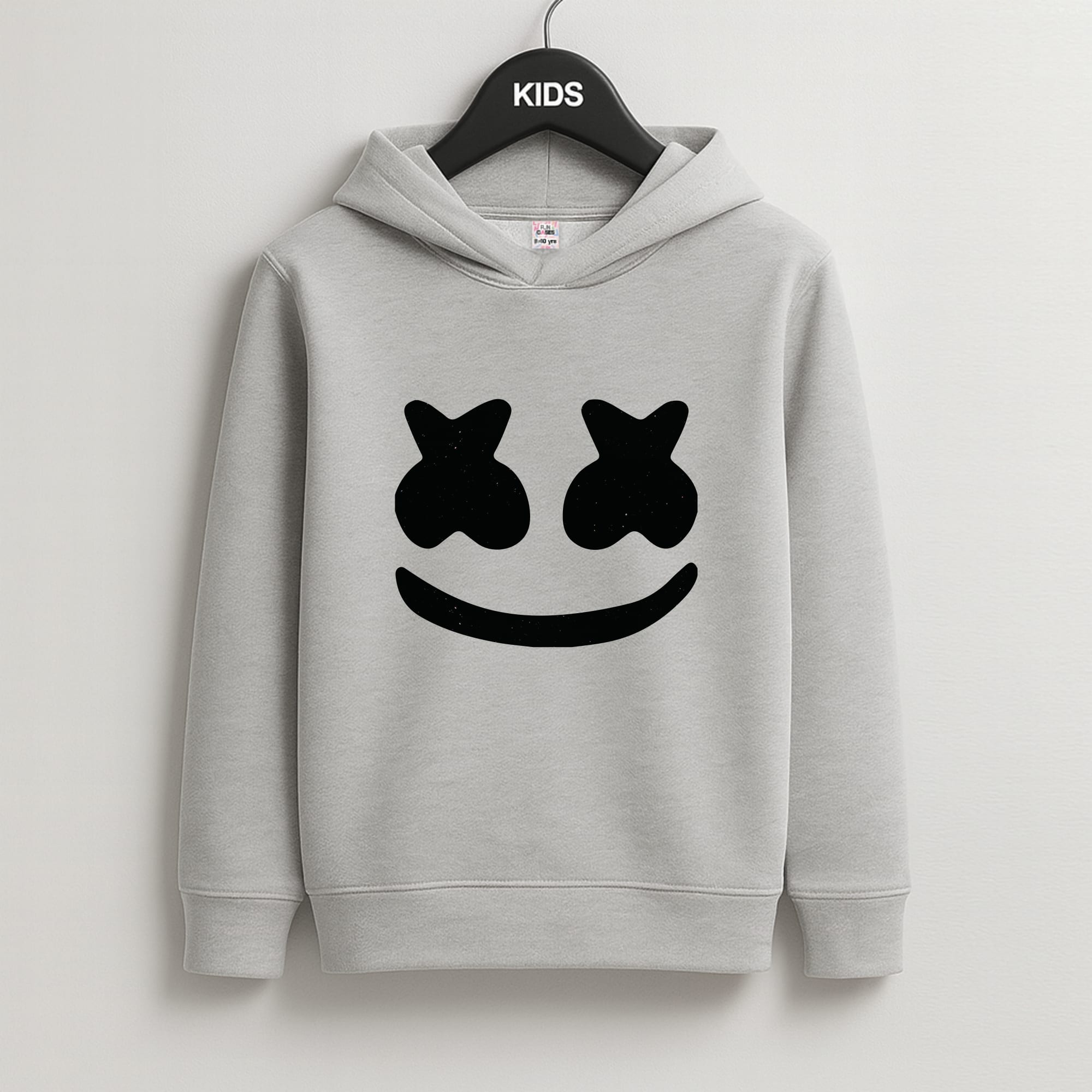 Black And White Helmet In Space Kids Grey Hoodie