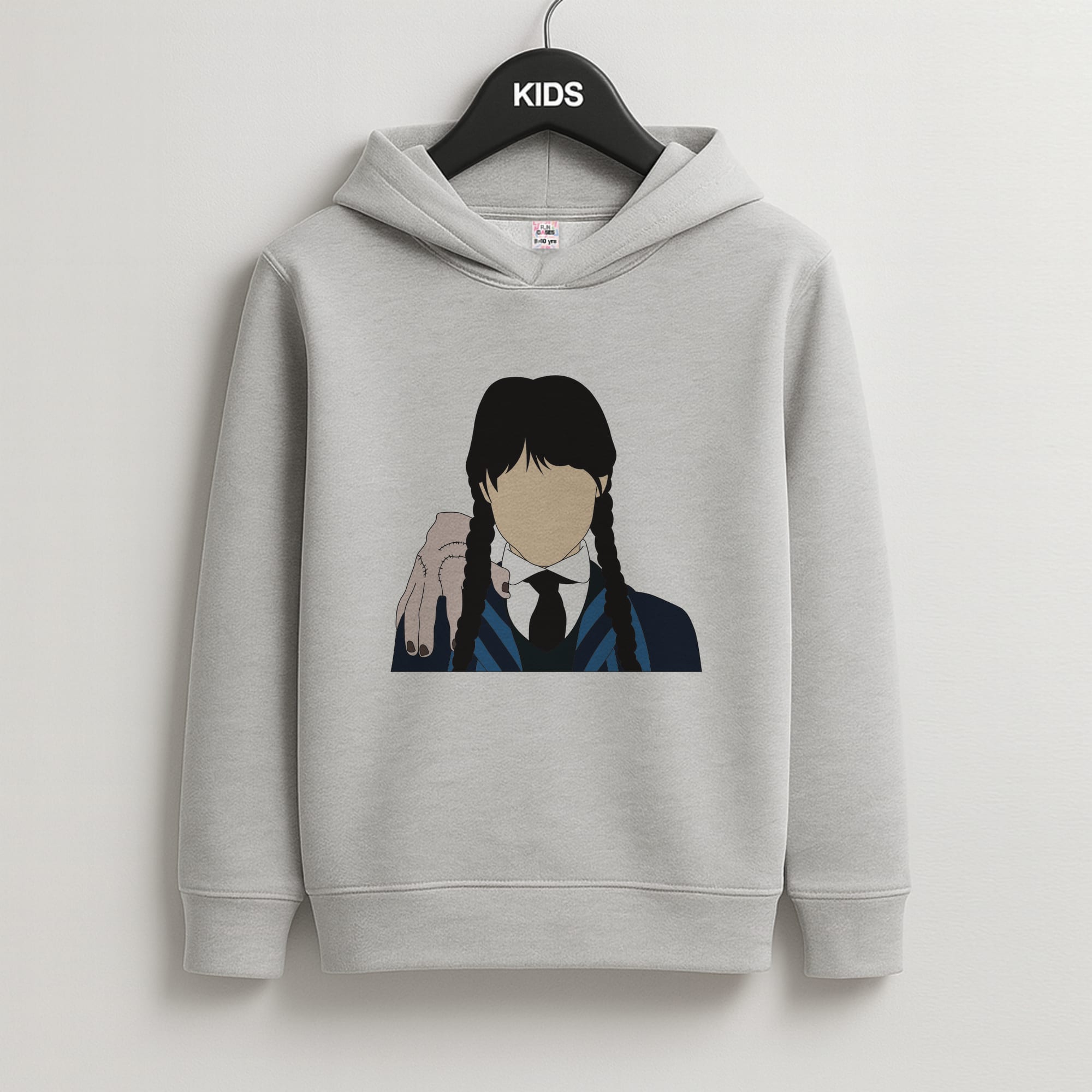 Wednesday And Thing Kids Grey Hoodie