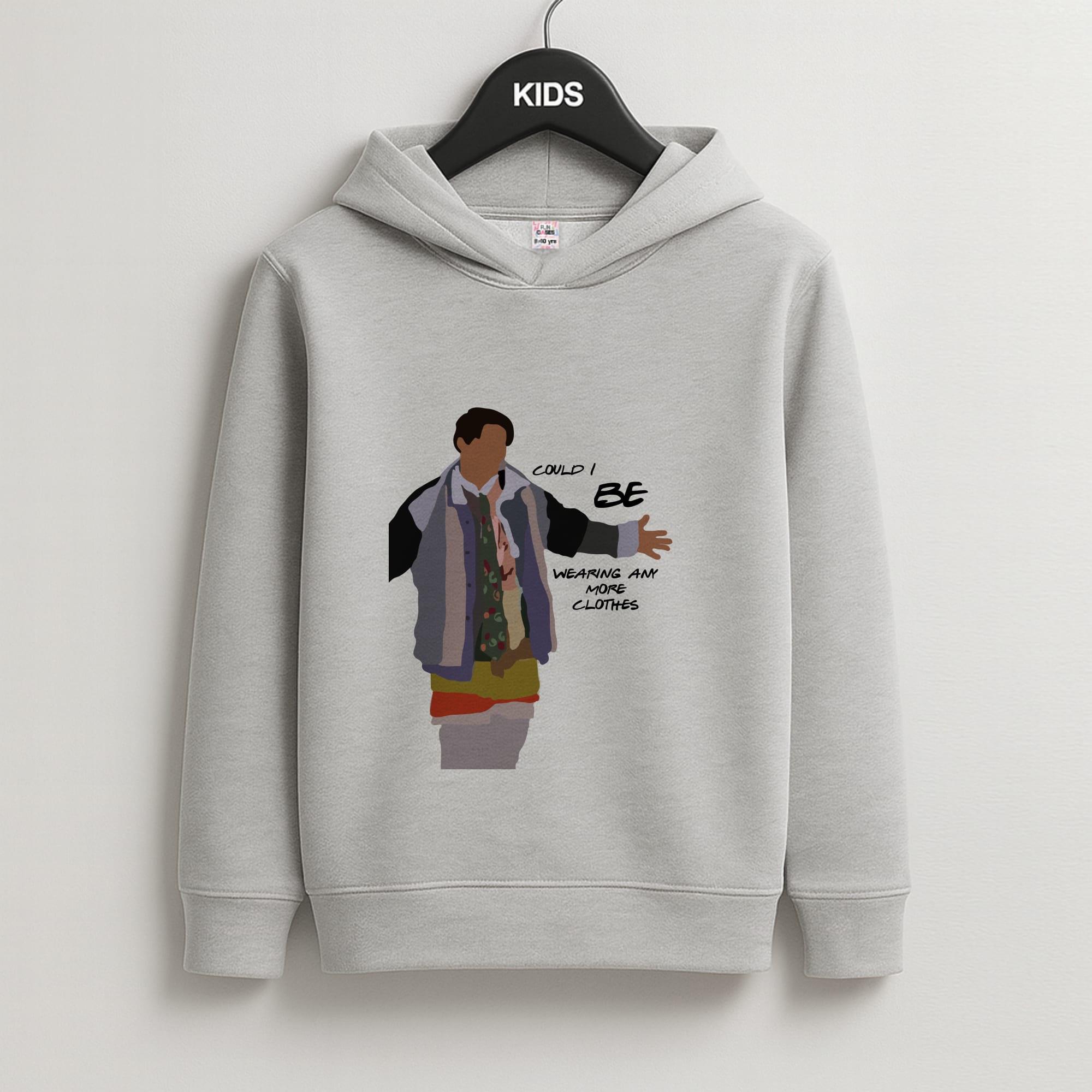 Could I Be Wearing Any More Clothes Kids Grey Hoodie