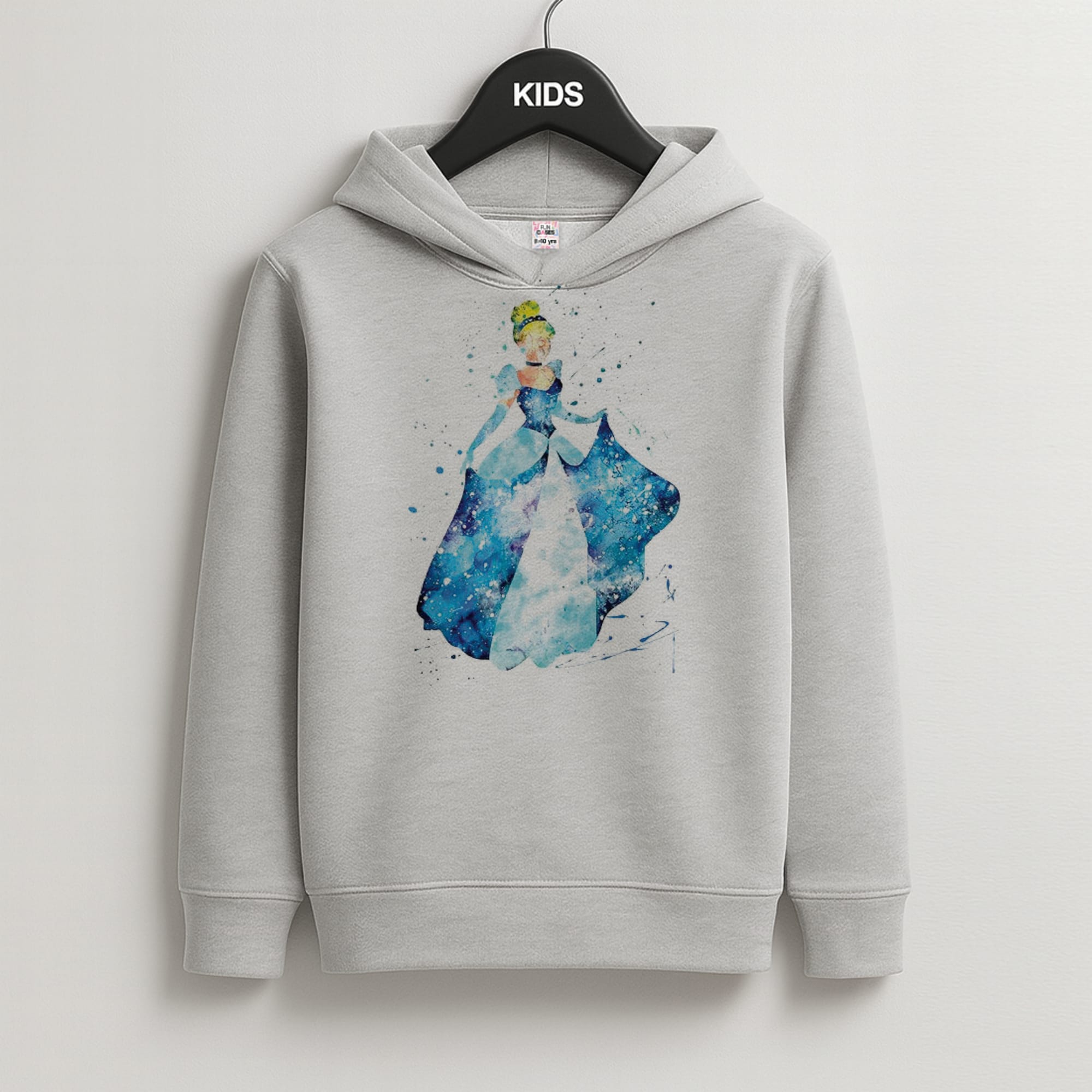 Watercolour Cinderella Fairytale Kids Hoodie