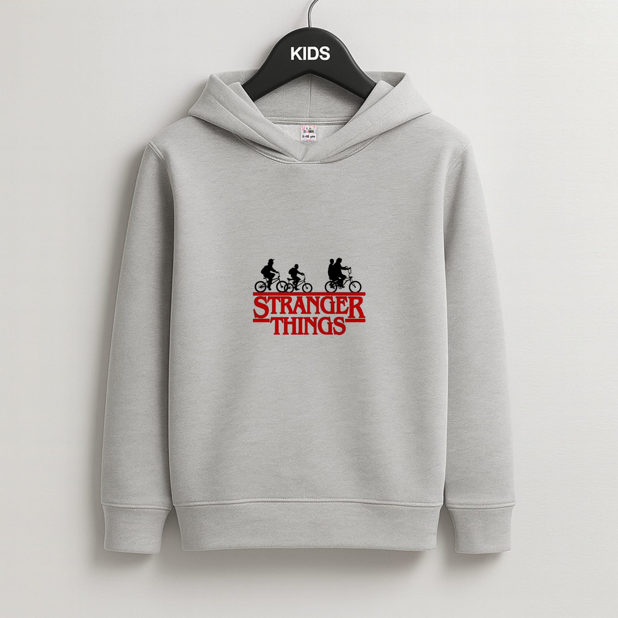 Stranger Cycling Logo Kids Grey Hoodie