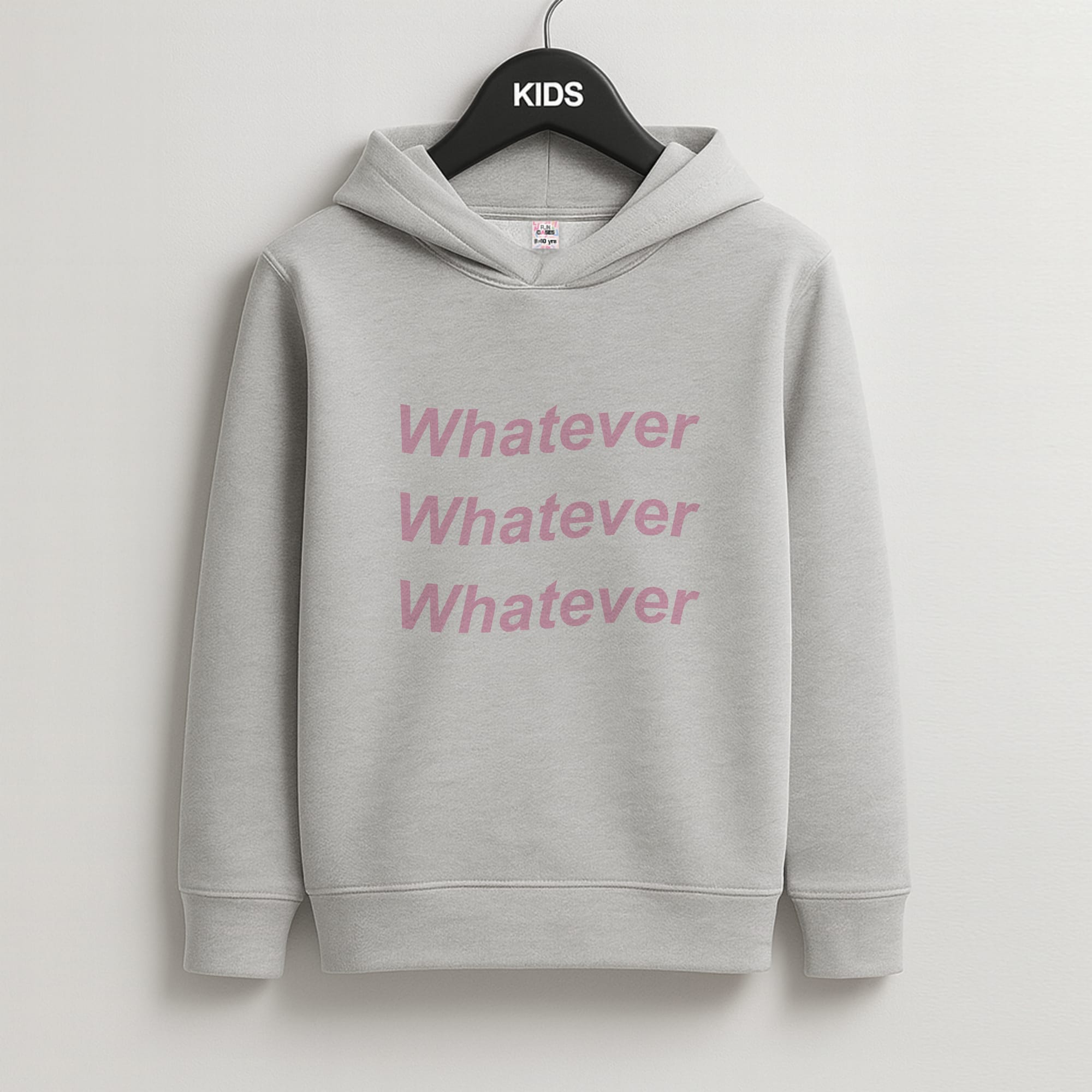 Whatever, Whatever, Whatever Kids Grey Hoodie