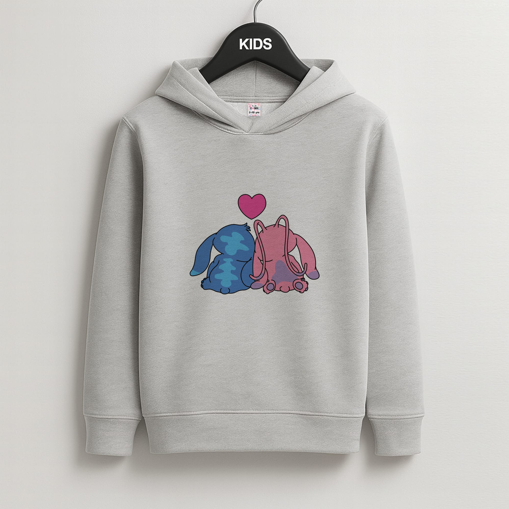 In Love - Pink Alien Kids Grey Hoodie