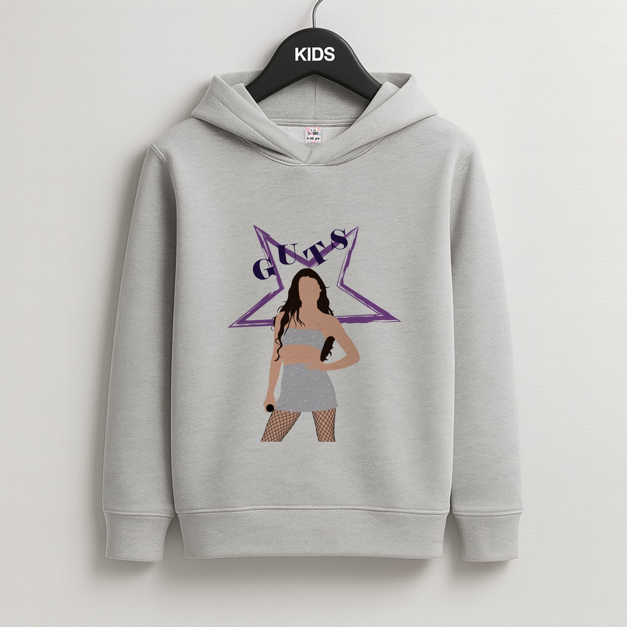 Dark Purple Olivia Kids Grey Hoodie
