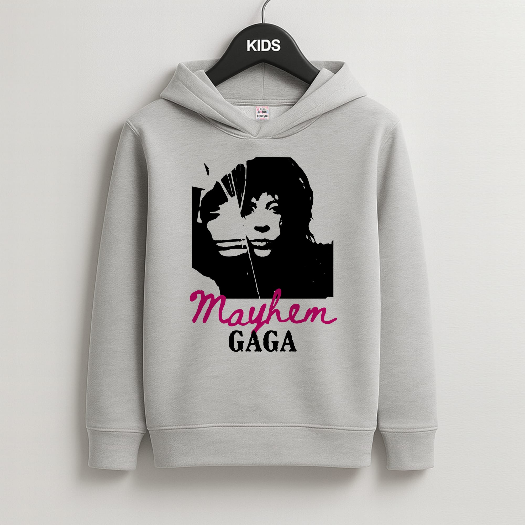 Pink Mayhem Gaga Kids Grey Hoodie