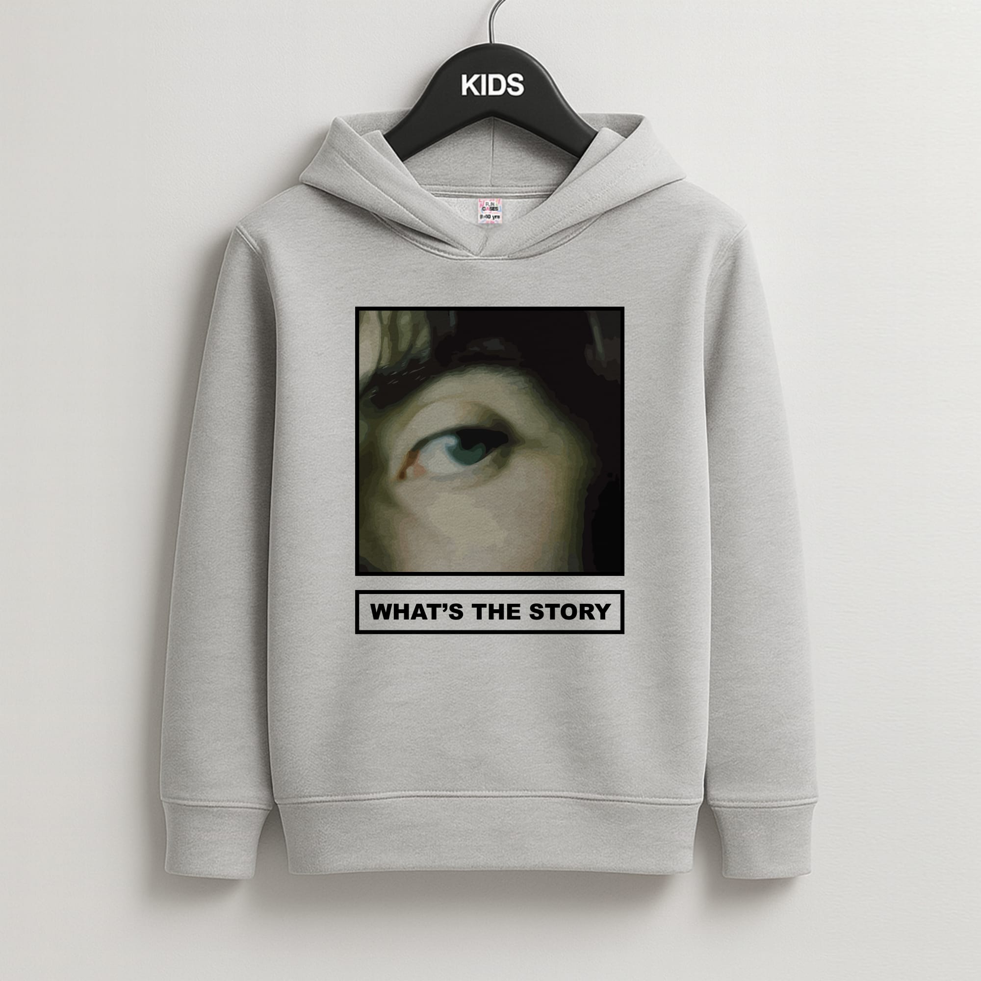 What's The Story Orange Kids Grey Hoodie