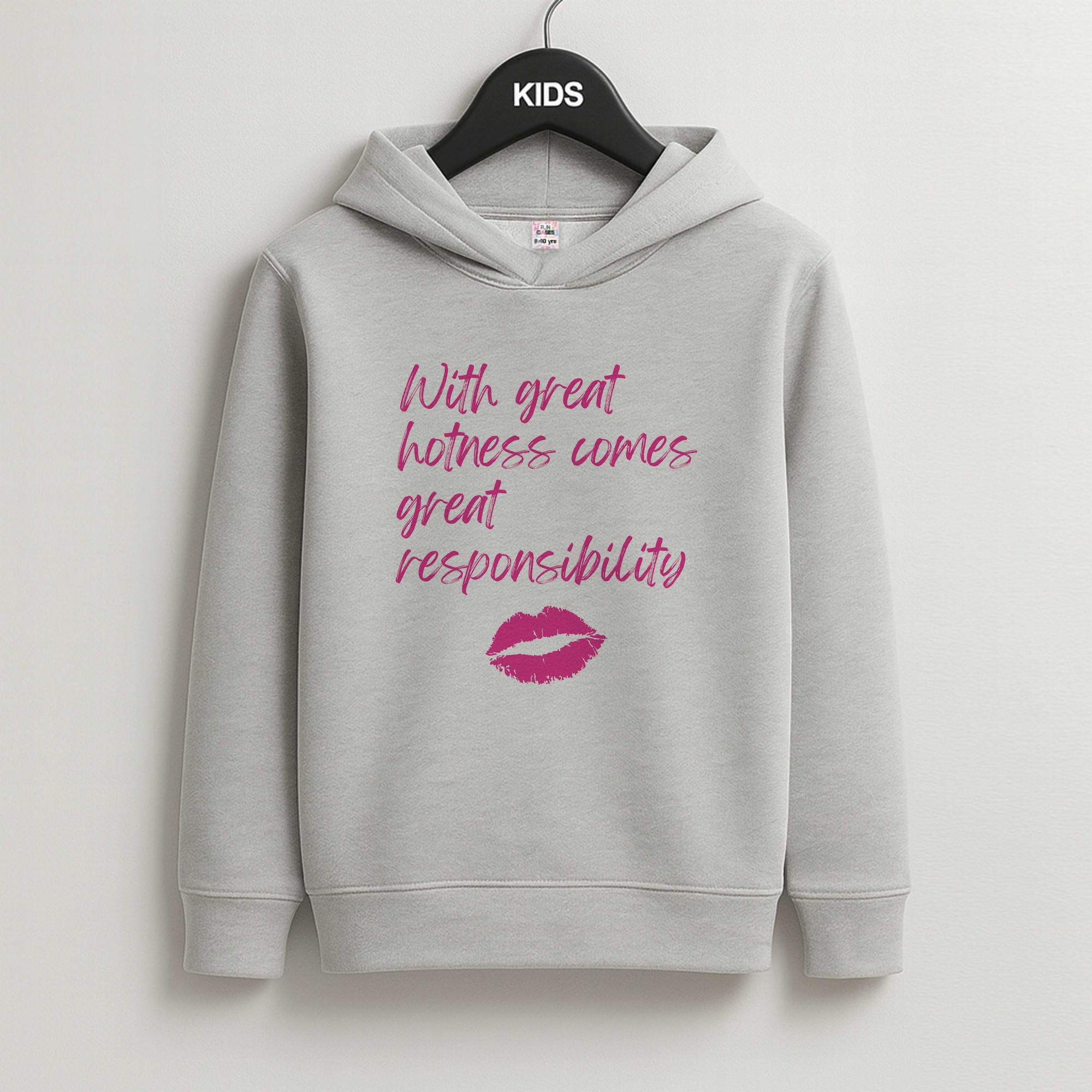 With Great Hotness Kids Grey Hoodie
