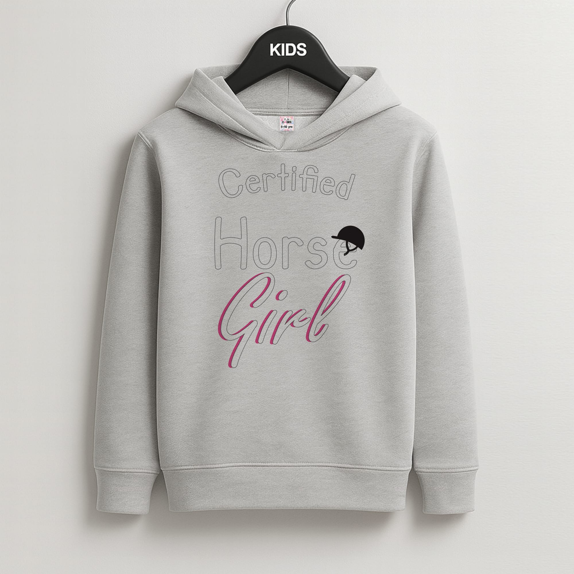 Certified Horse Girl - Horses Kids Grey Hoodie
