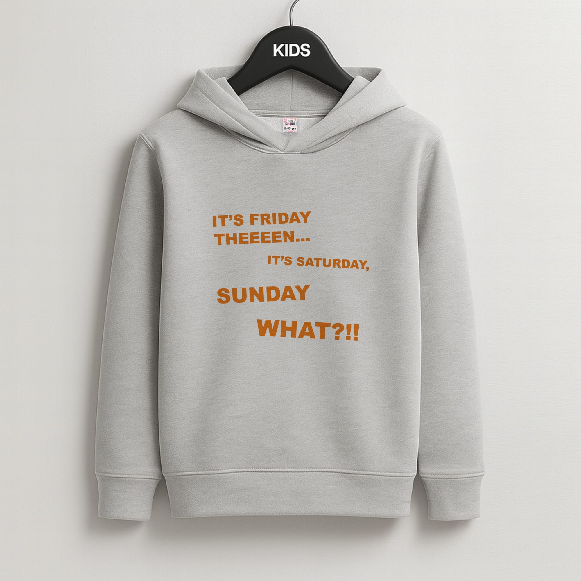 It's Friday Theeeen Kids Grey Hoodie