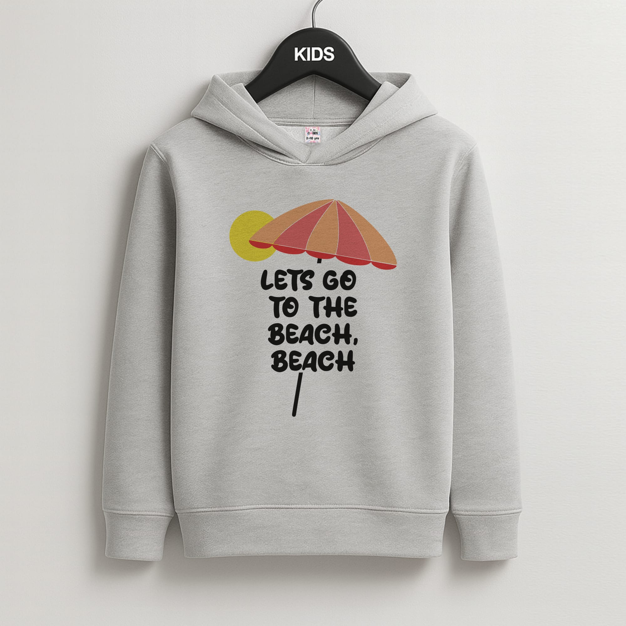 Lets Go To The Beach - Summer Quotes Kids Grey Hoodie