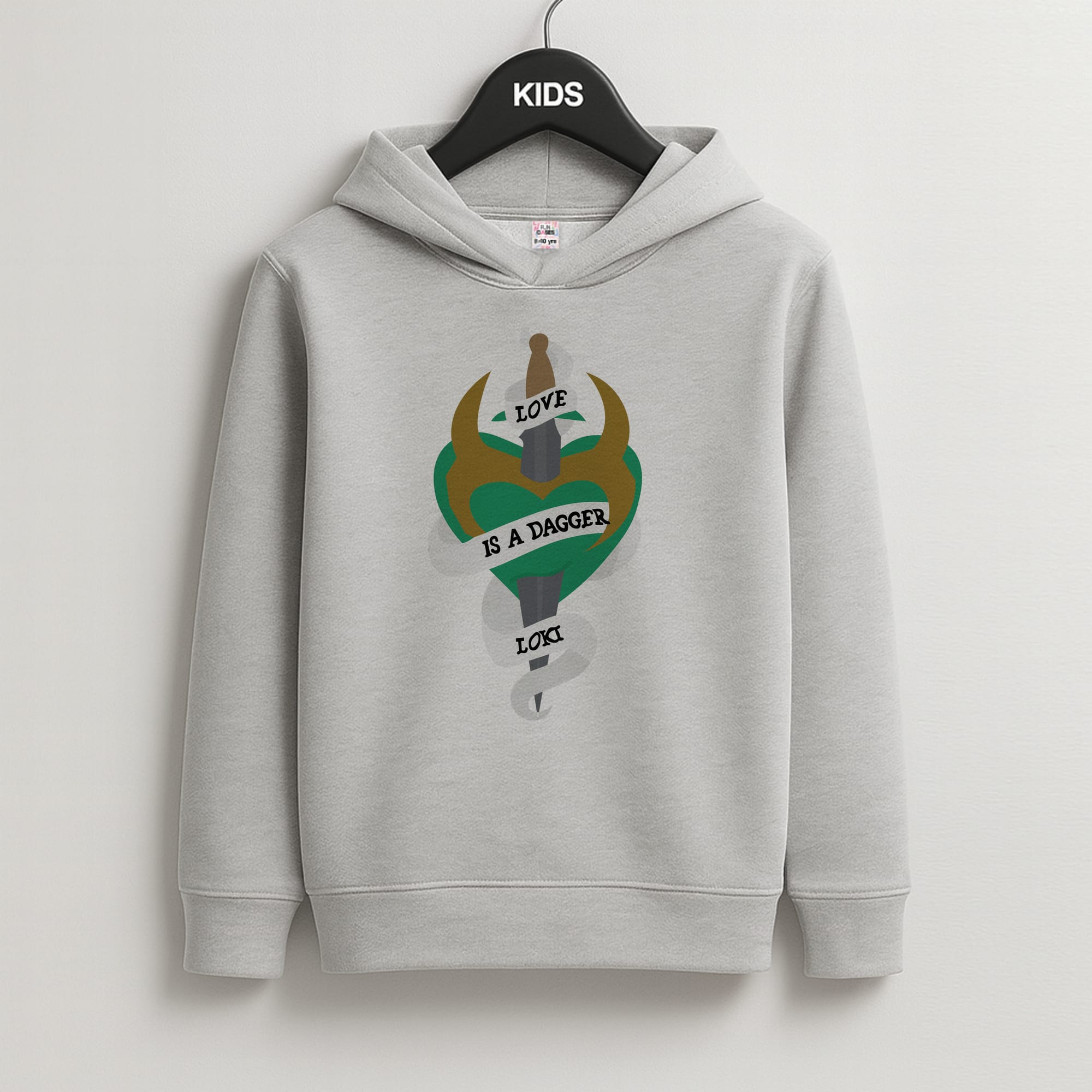 Love Is A Dagger Kids Grey Hoodie
