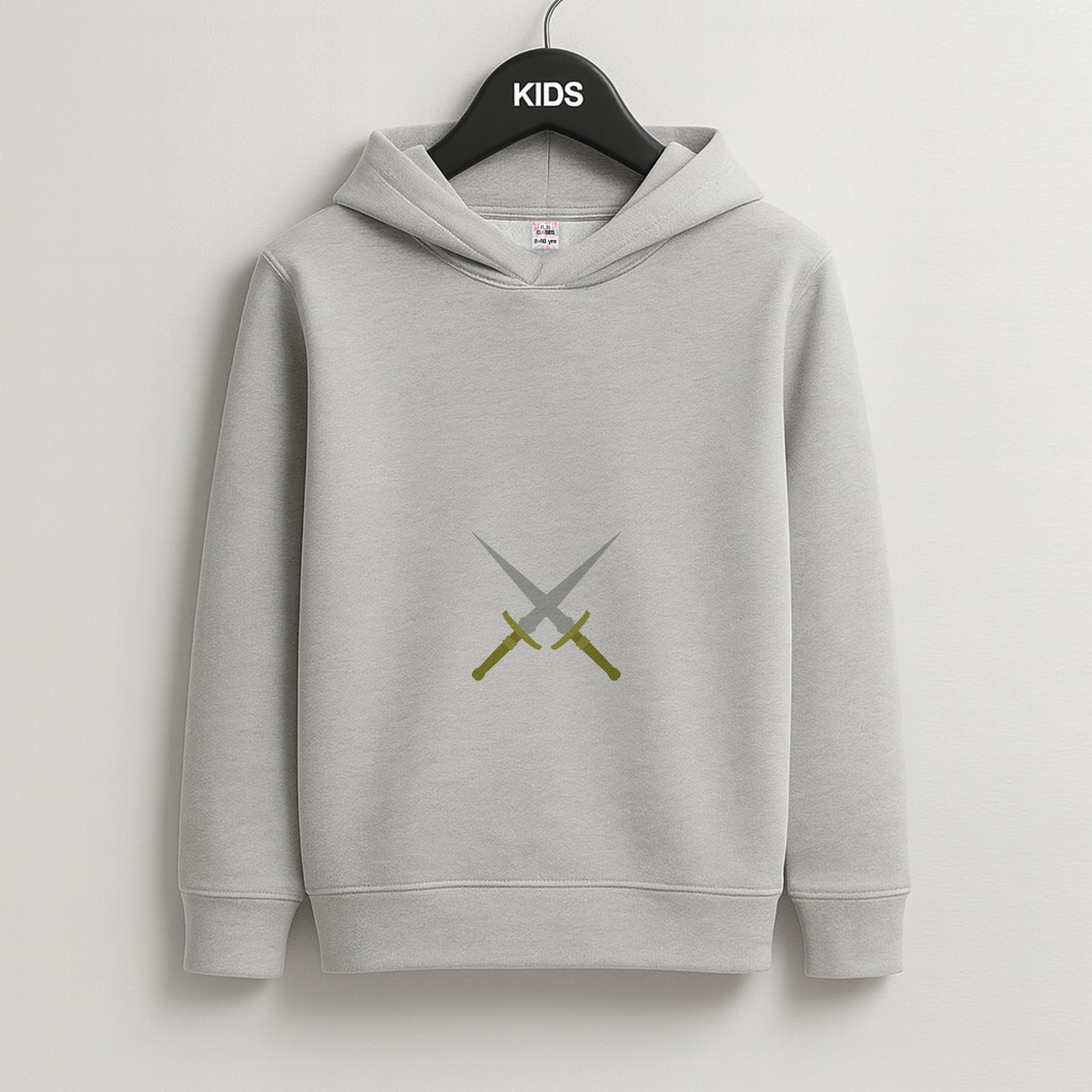 Double Daggers Kids Grey Hoodie