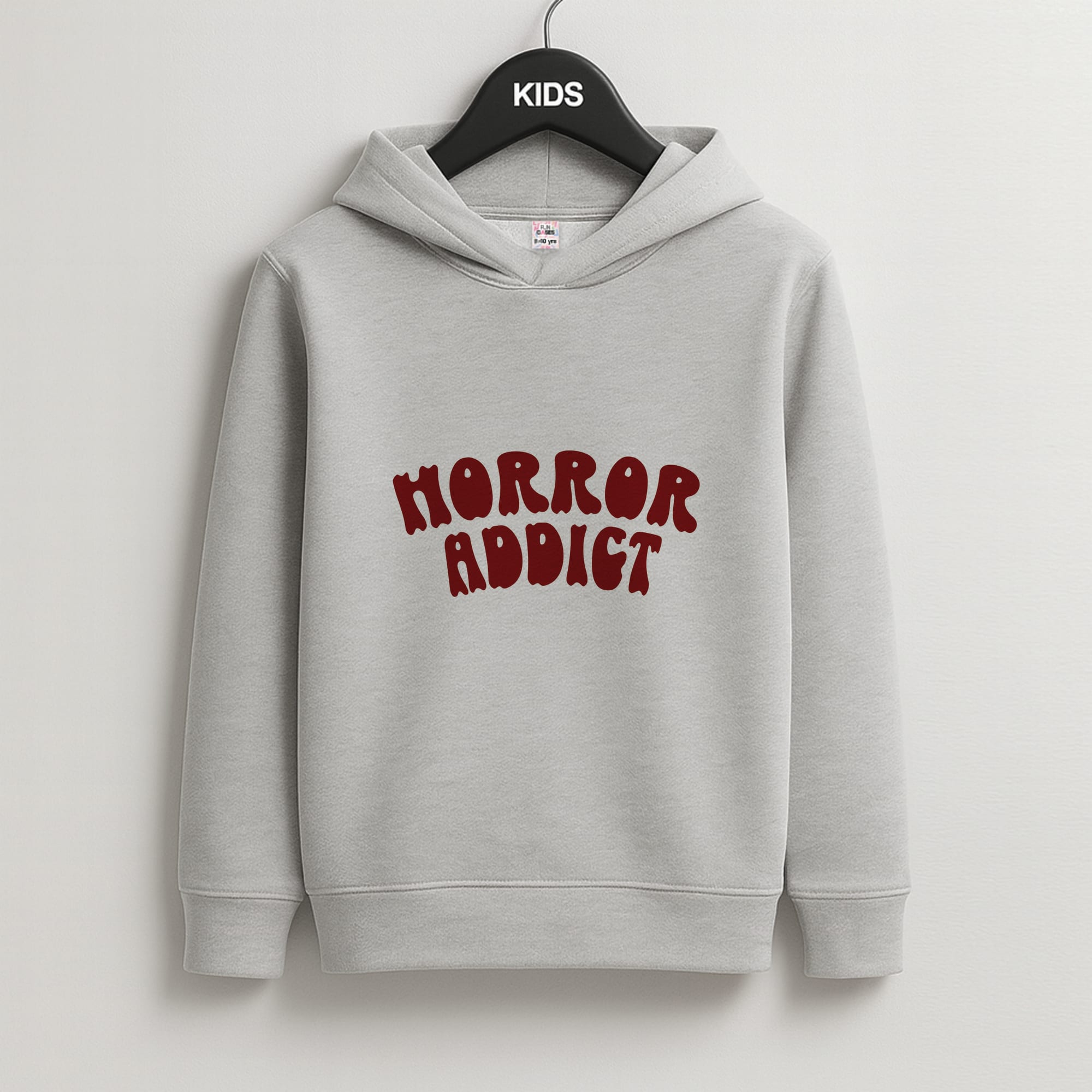 Horror Addict Kids Grey Hoodie