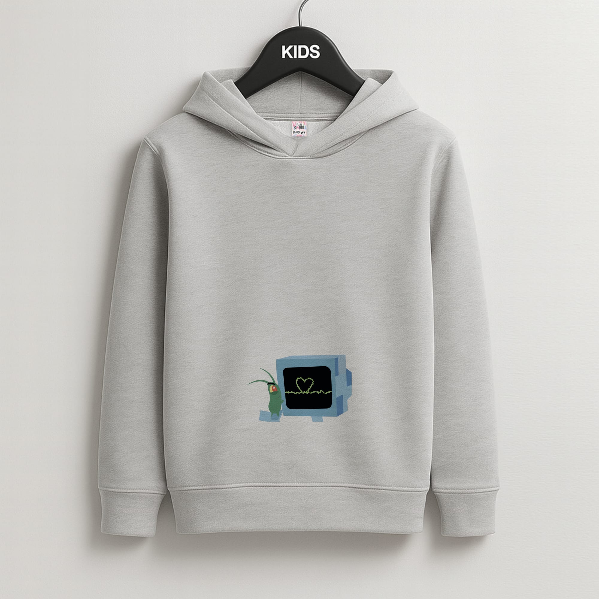 Plankton And Karen Kids Grey Hoodie