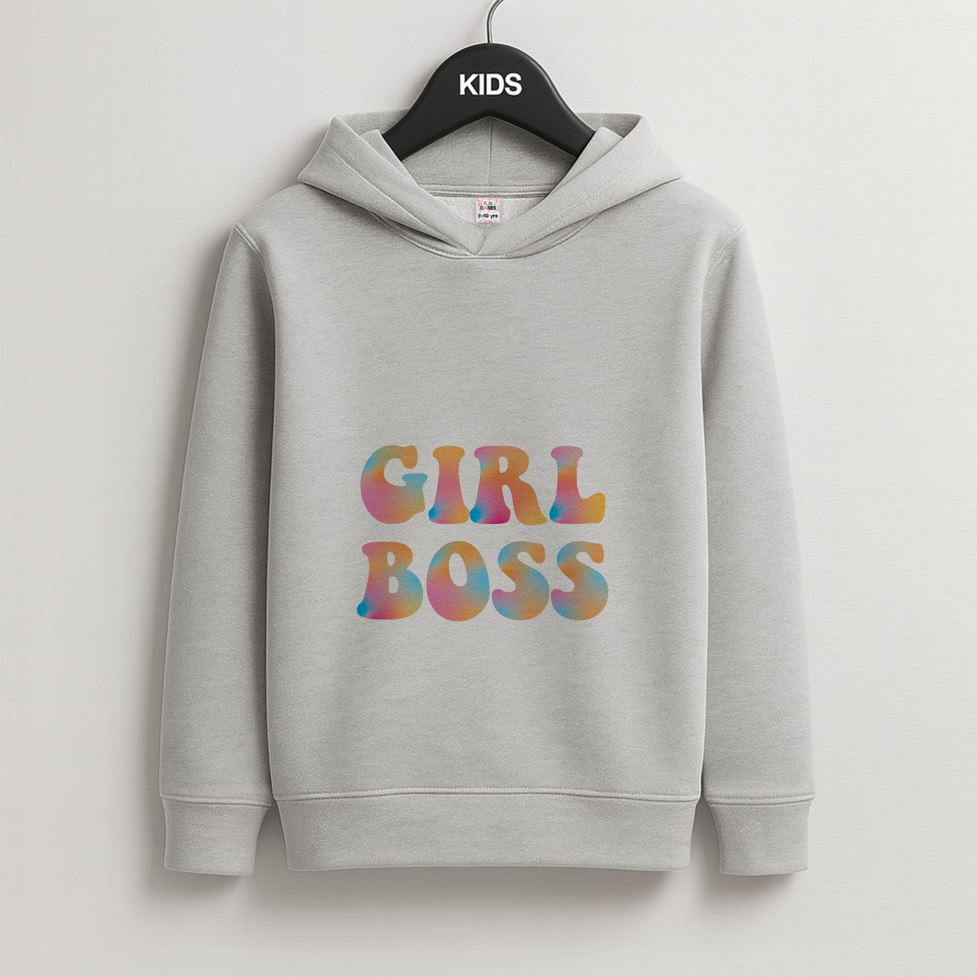 Girl Boss - Aesthetic Quote Kids Grey Hoodie