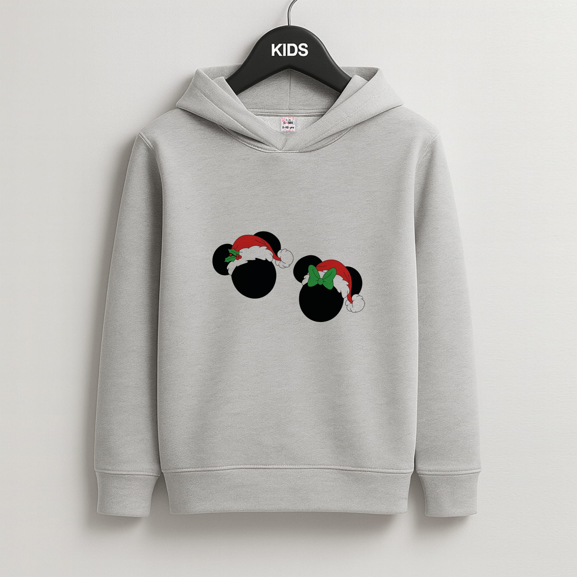 Festive Mice Christmas Kids Grey Hoodie