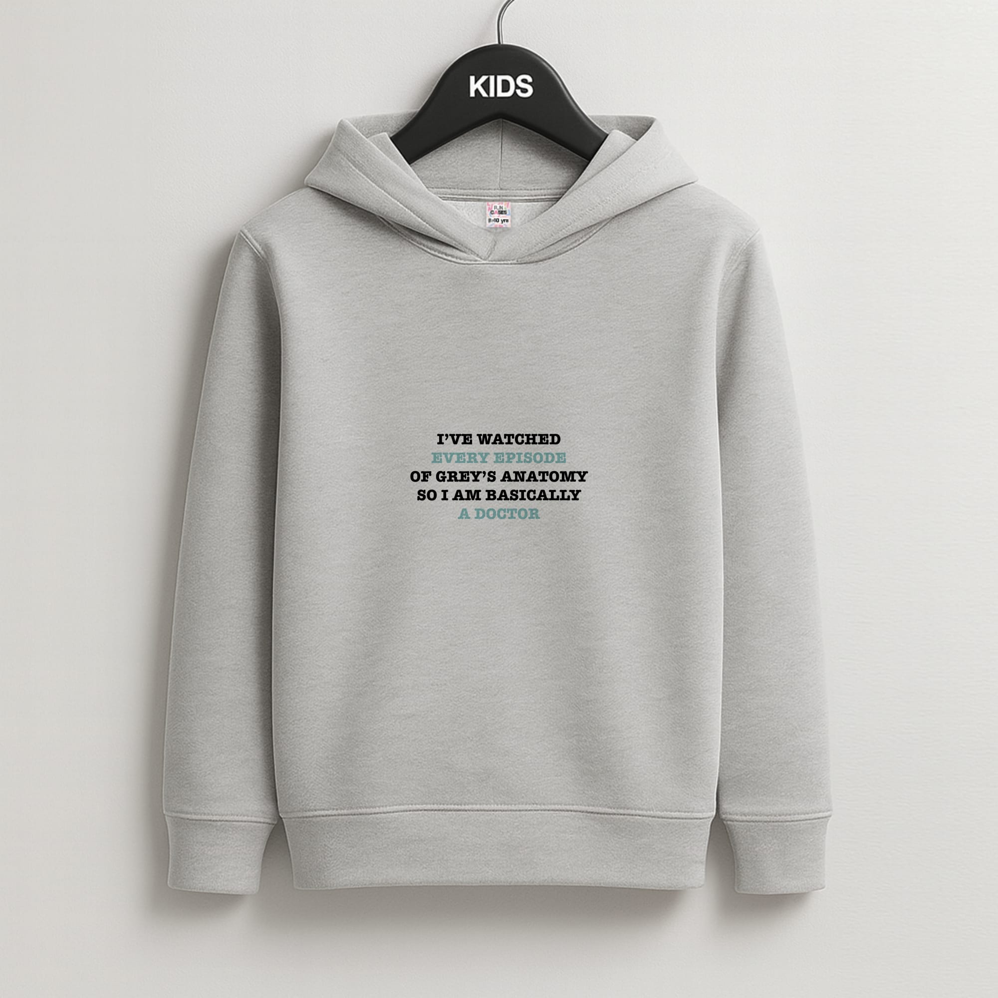 I've Watched Every Episode Of Grey's Kids Grey Hoodie