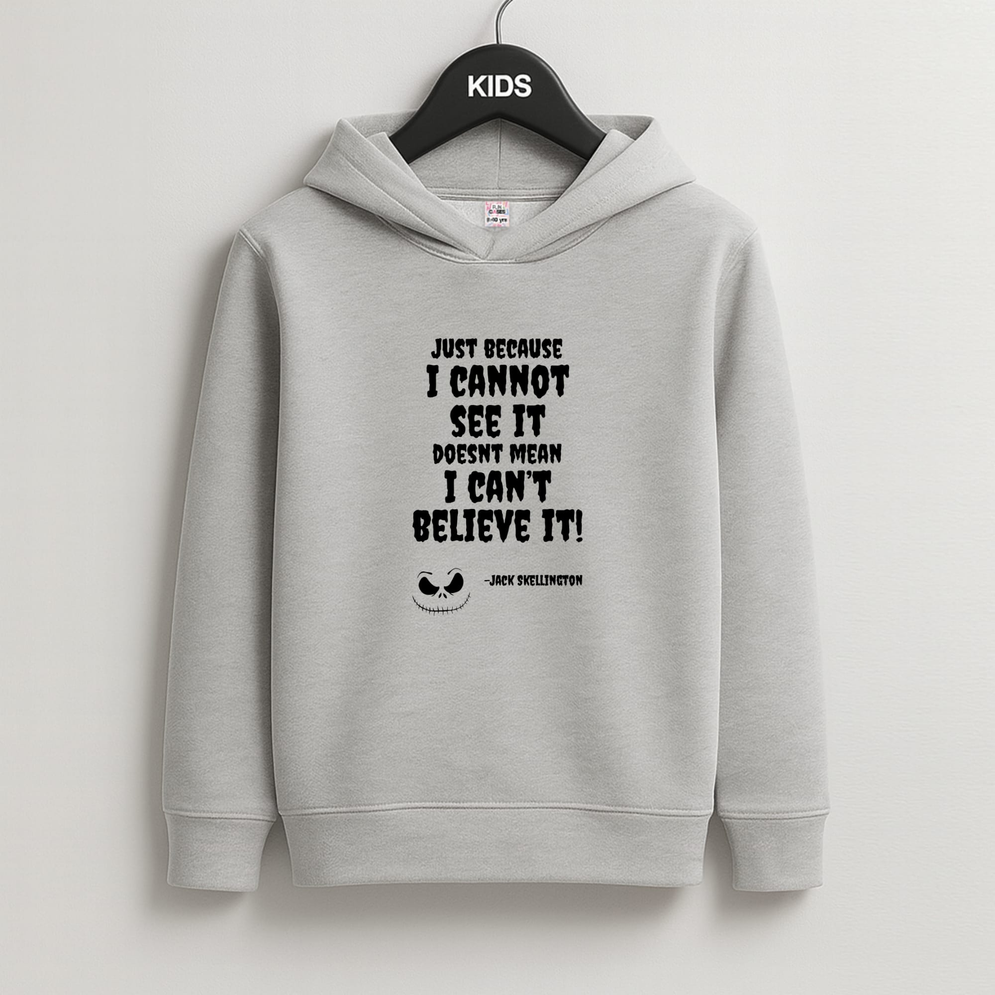 TNBC - Jack Skellington Kids Grey Hoodie