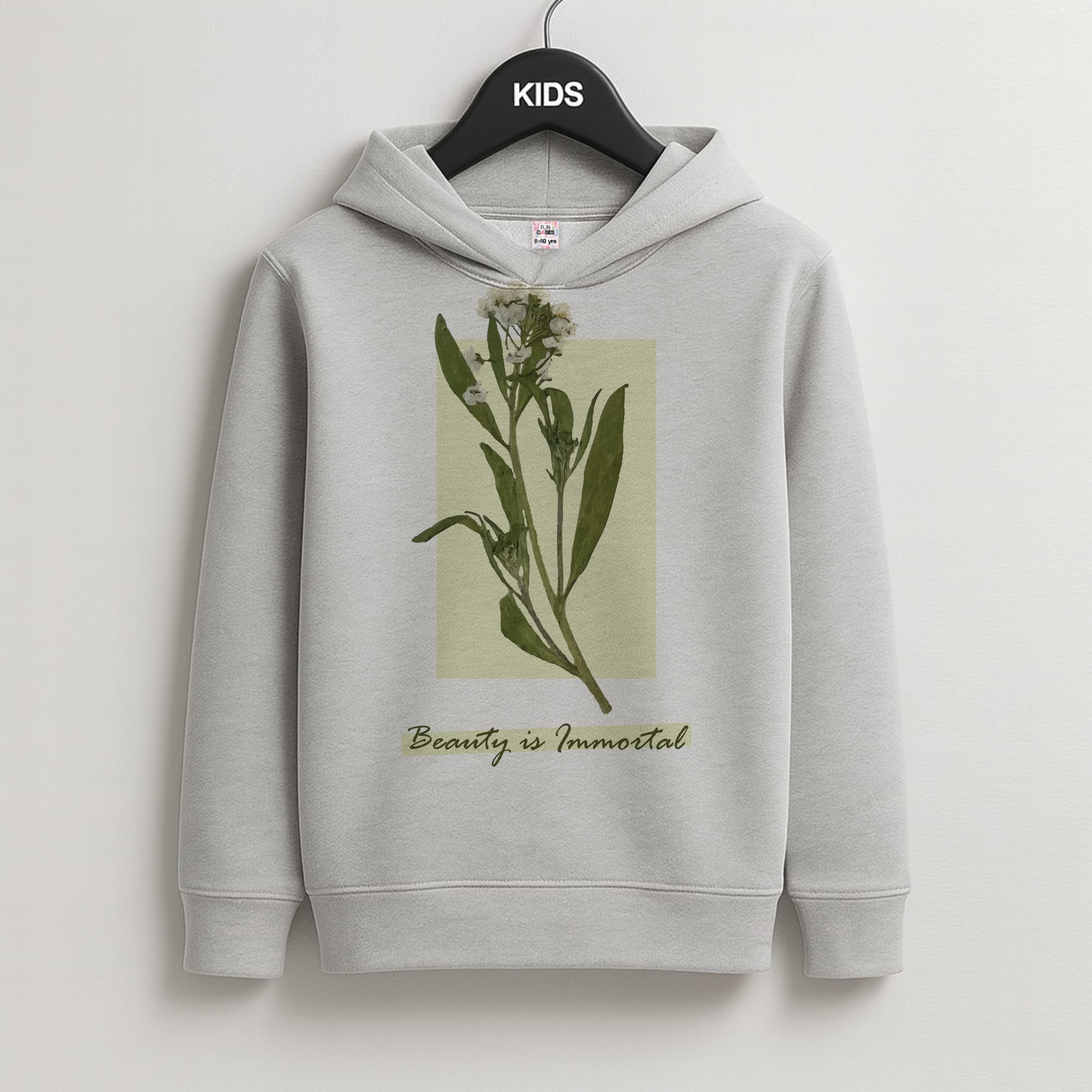 Beauty Is Immortal Press Flower Kids Grey Hoodie