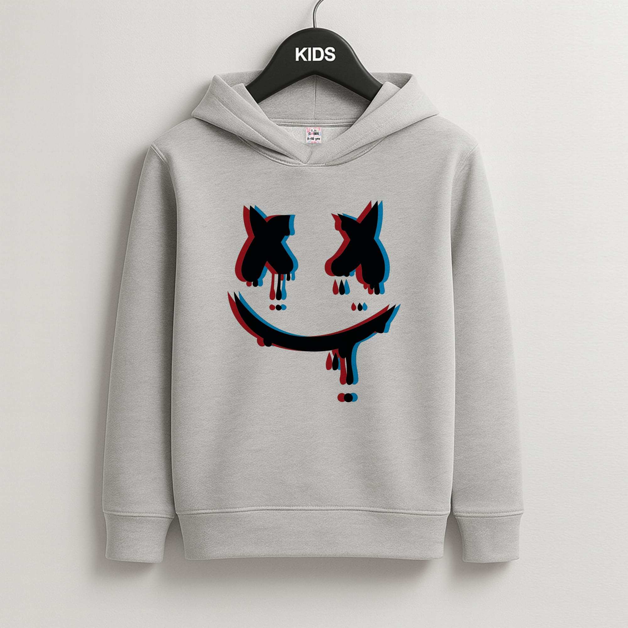 Blue Blur - White Helmet DJ Kids Grey Hoodie