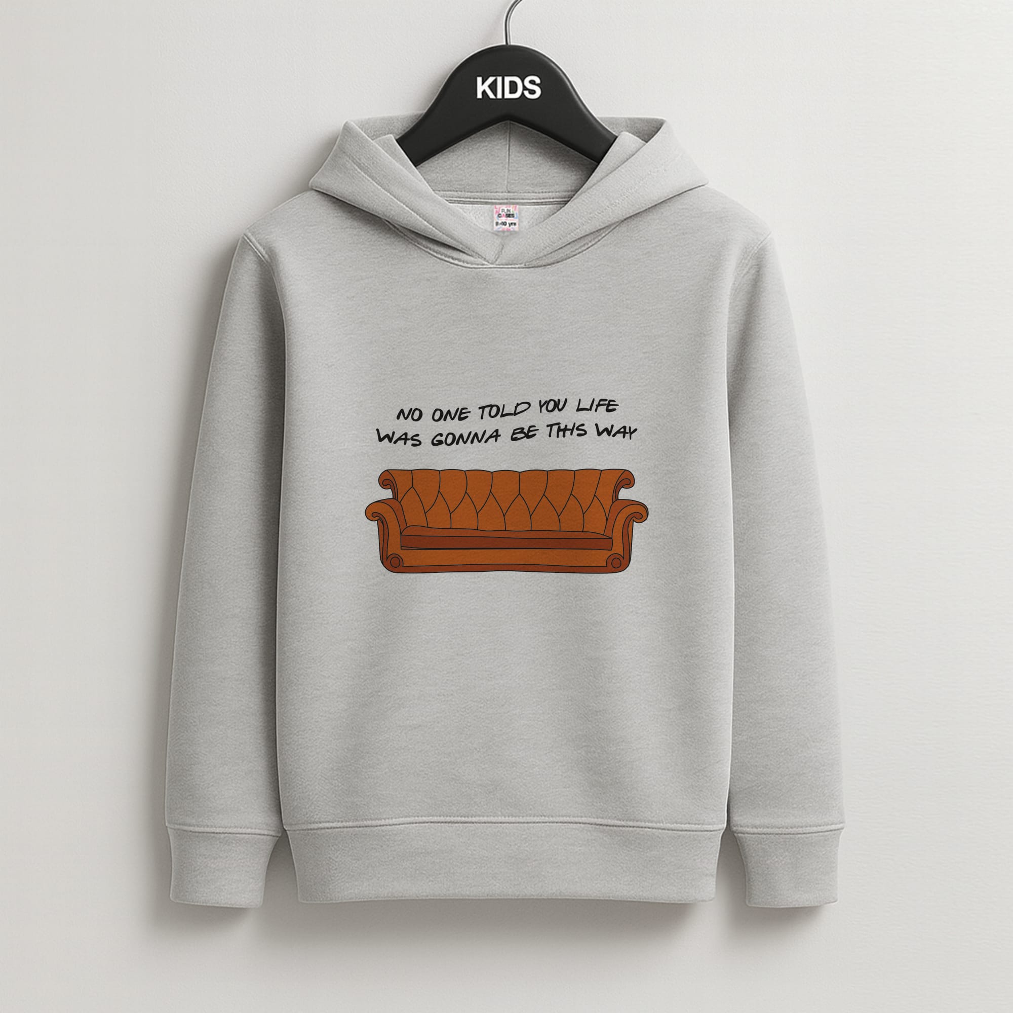 No One Told You Pattern Kids Grey Hoodie