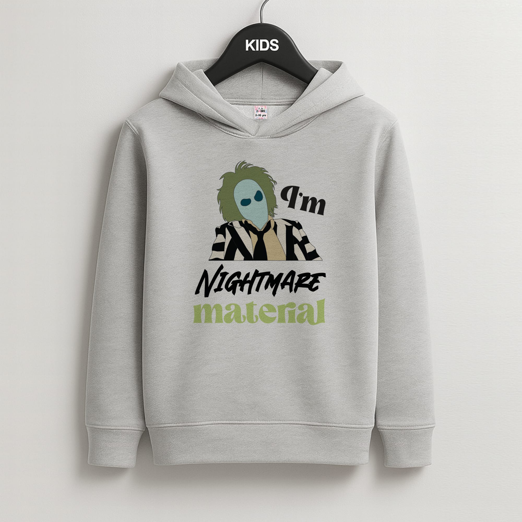 I'm Nightmare Material Kids Grey Hoodie