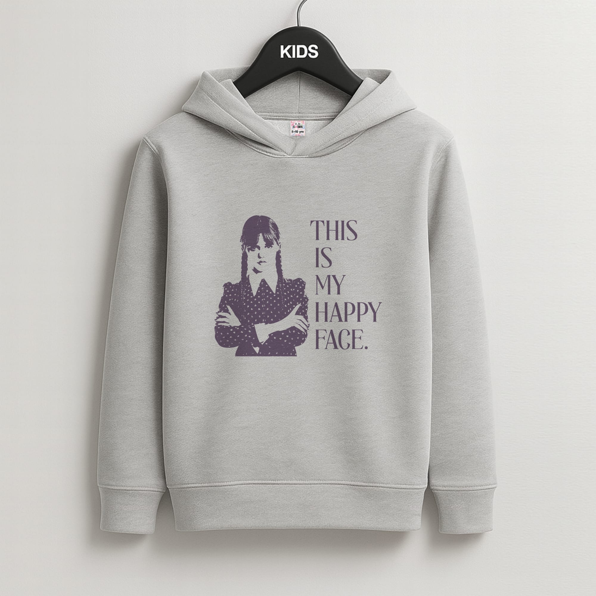 This Is My Happy Face Kids Grey Hoodie