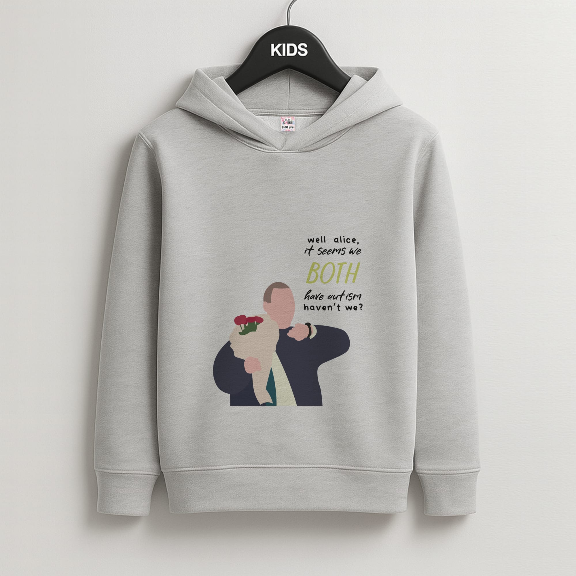 Seems We Both Have Autism - British Pop Culture Kids Grey Hoodie