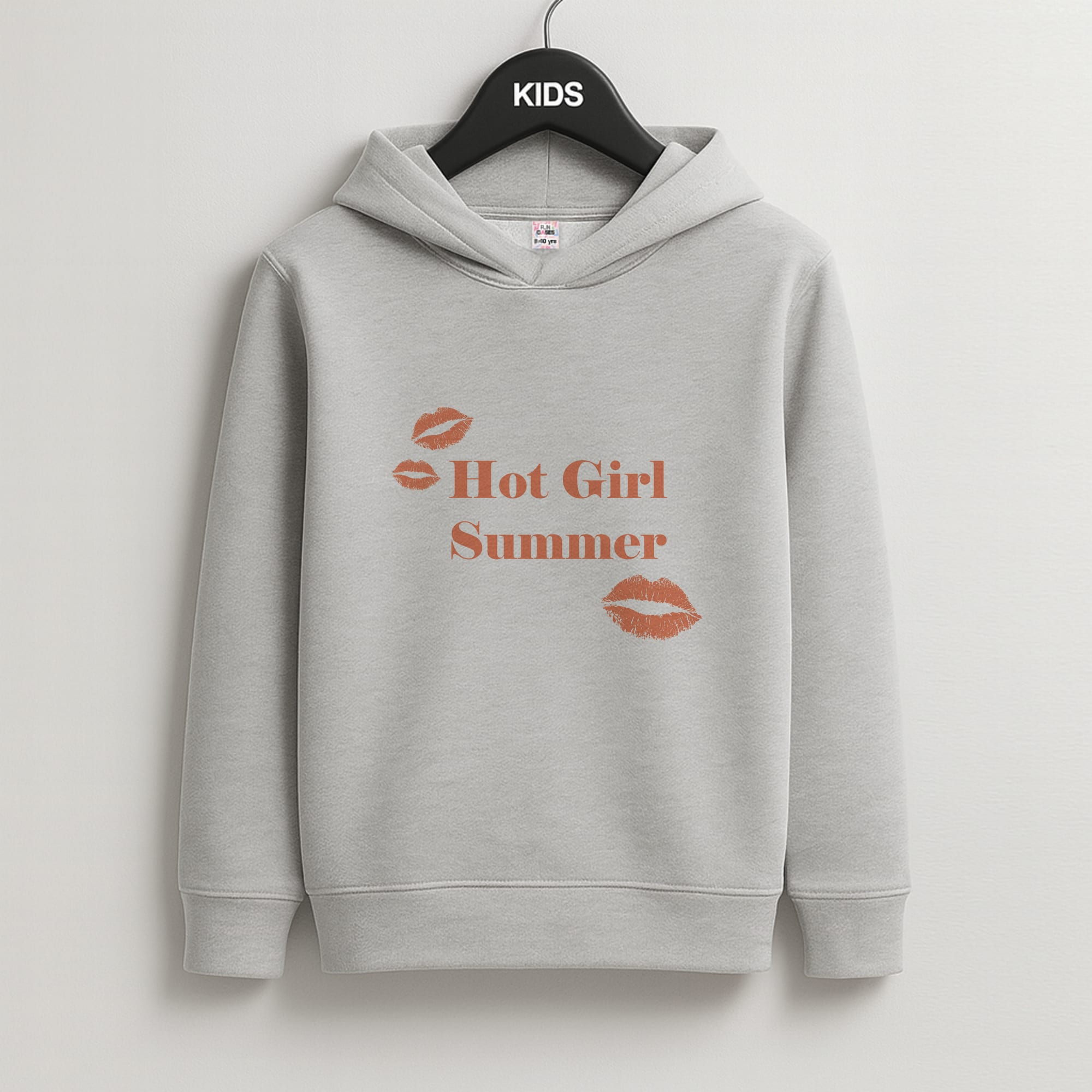Hot Girl Summer Kisses Kids Grey Hoodie