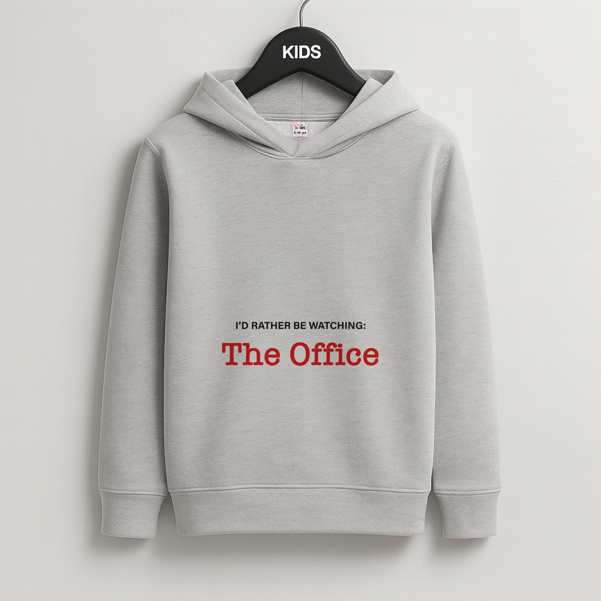 I'd Rather Be Watching The Office Kids Grey Hoodie