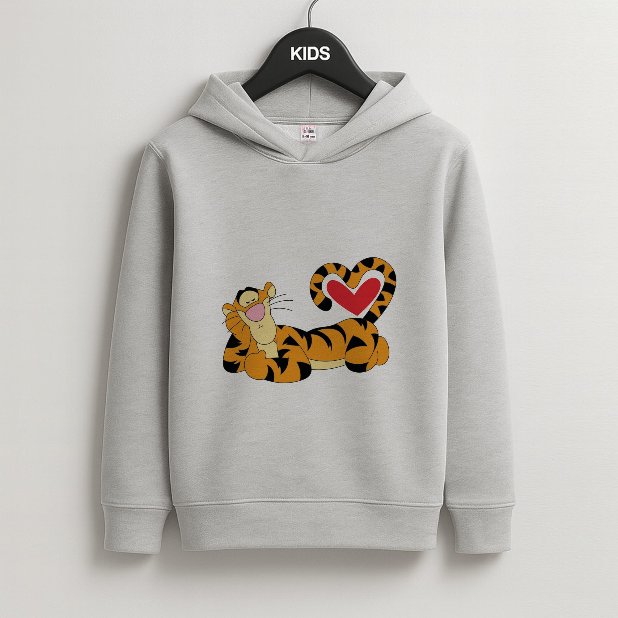 Tiger Valentine's Kids Grey Hoodie