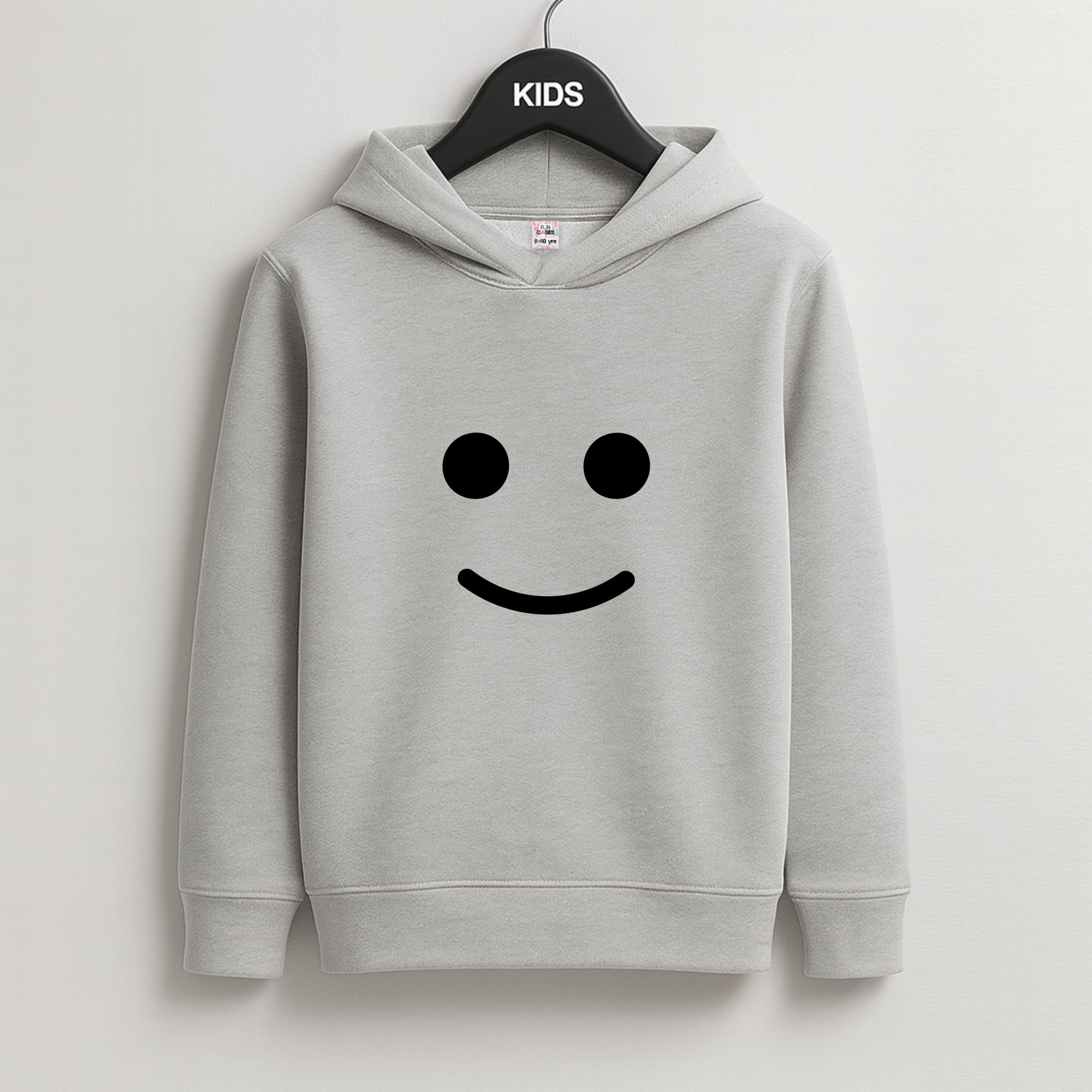 Brick Face Smile Kids Grey Hoodie