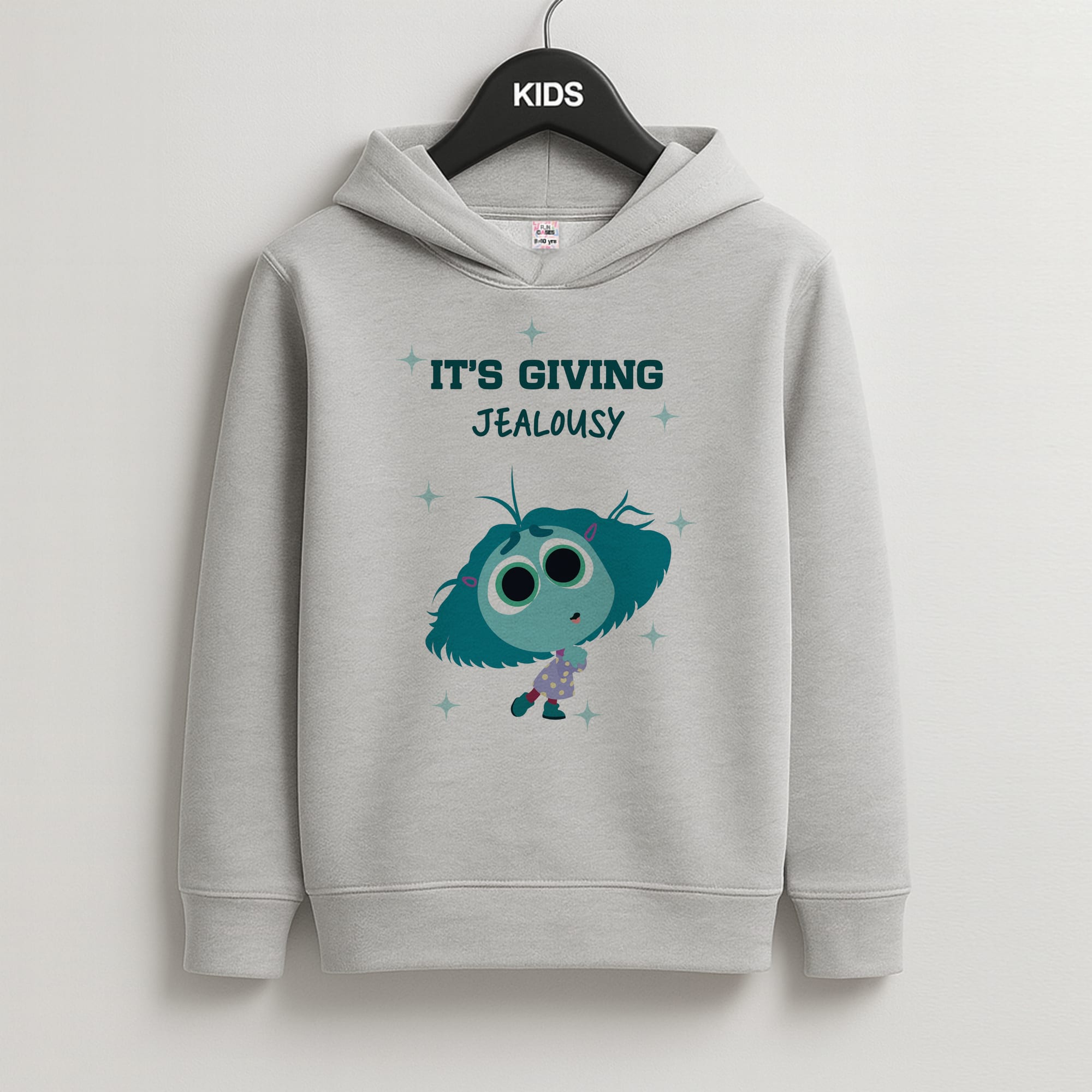It's Giving Jelousy - Inside Out Kids Grey Hoodie