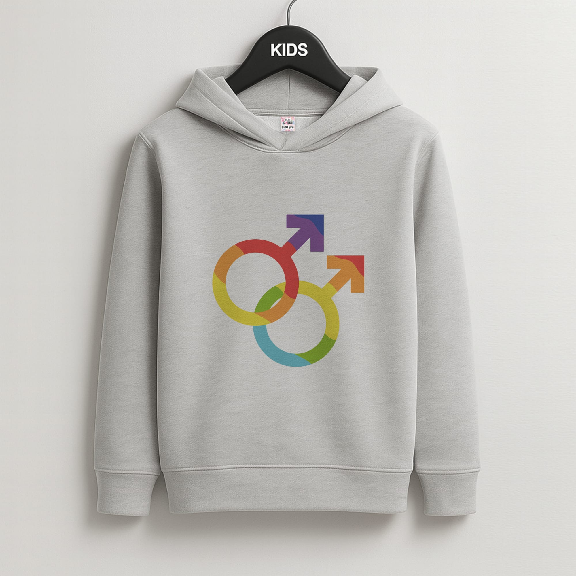 Gender Symbol Male - Pride Kids Grey Hoodie