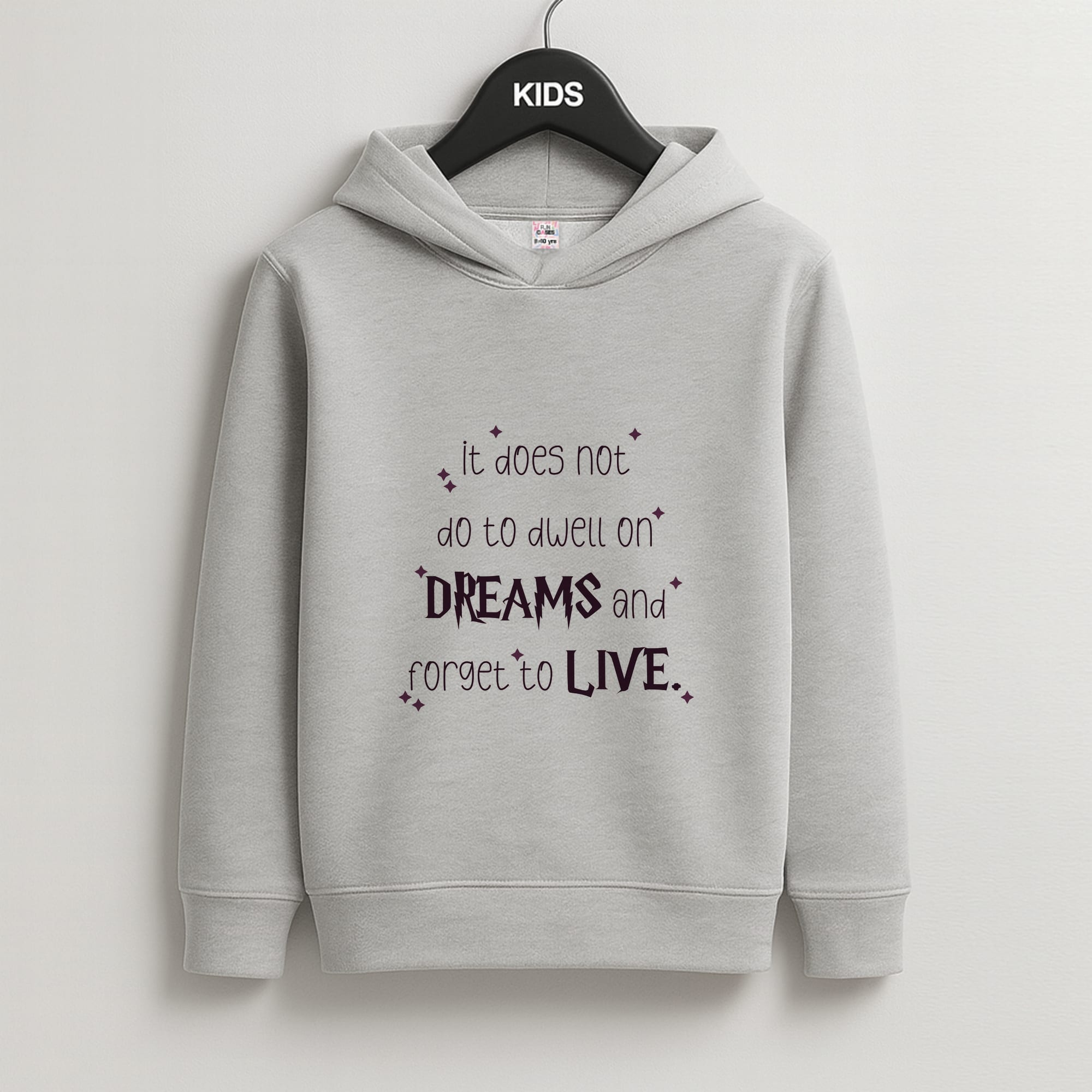 It Does Not To Dwell Kids Grey Hoodie