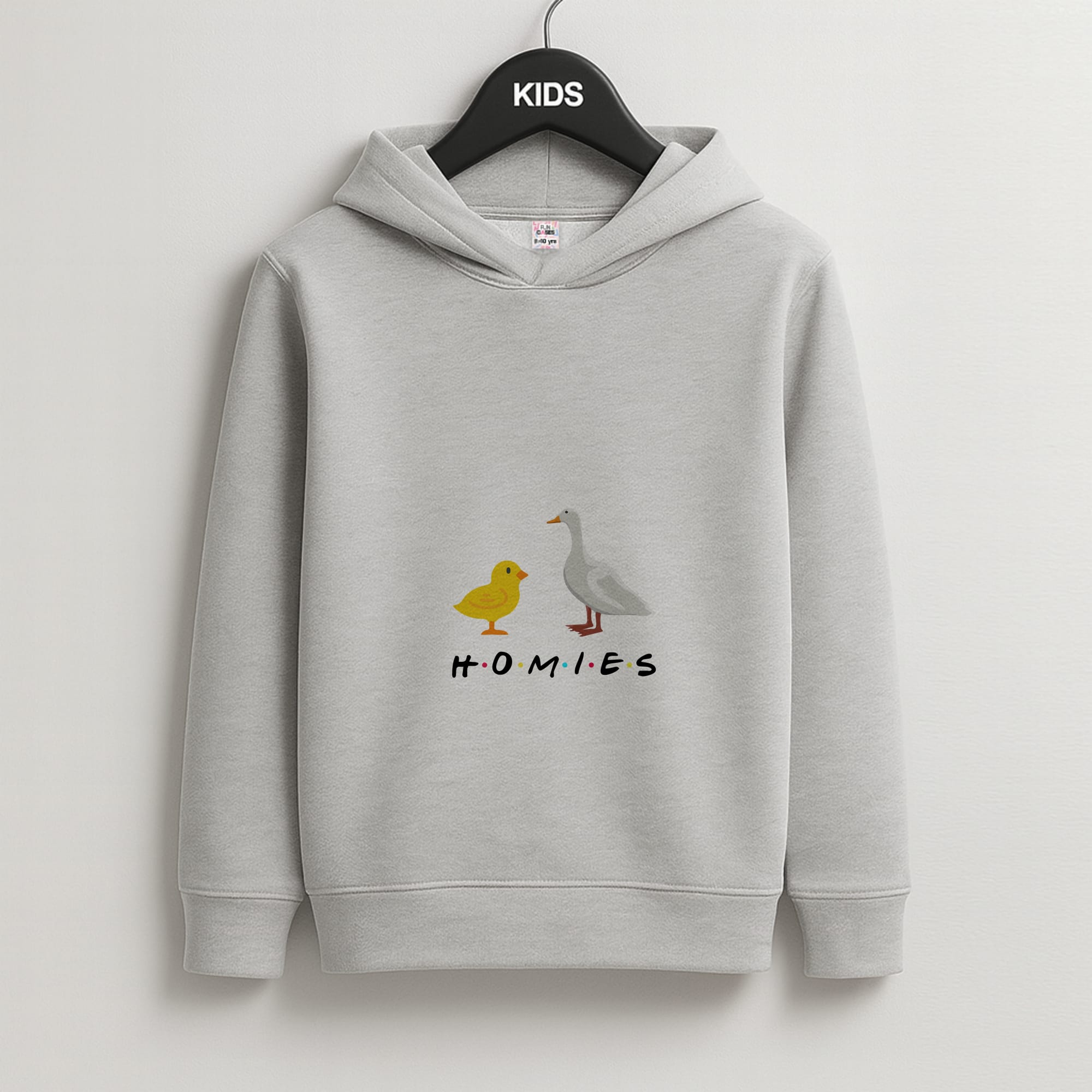 Homies Chick And Duck Kids Grey Hoodie