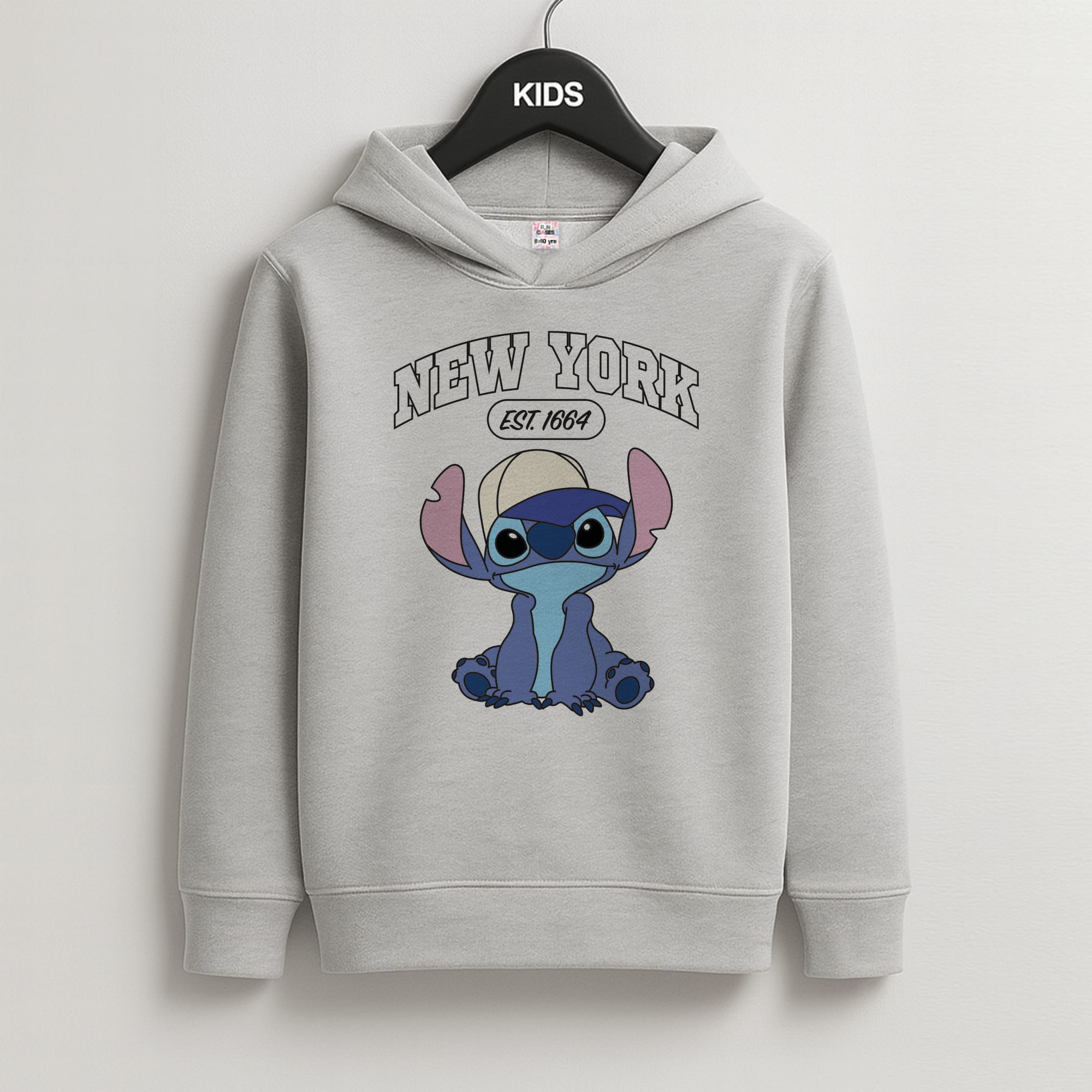 New York Blue Alien Kids Grey Hoodie