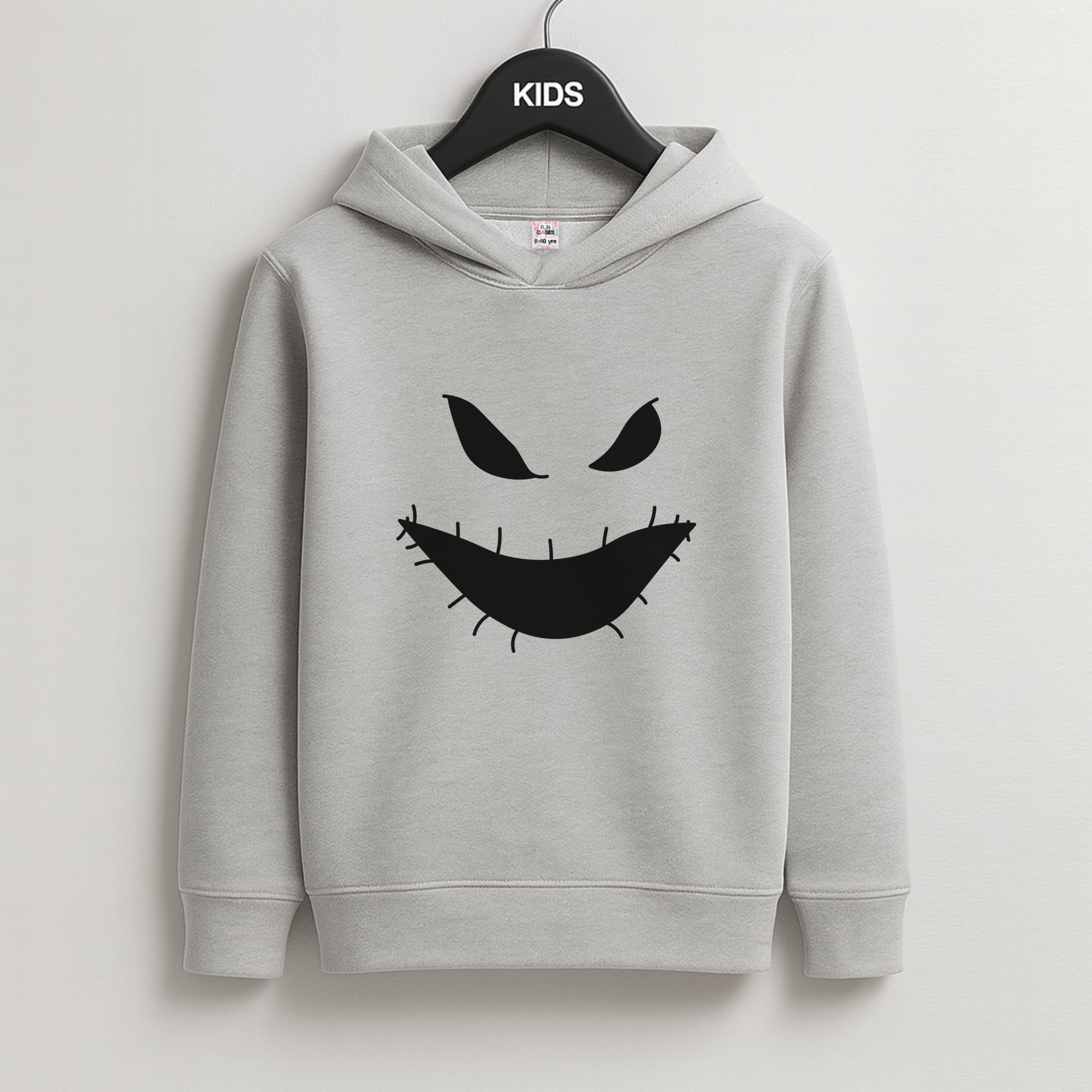 Green Face Kids Grey Hoodie