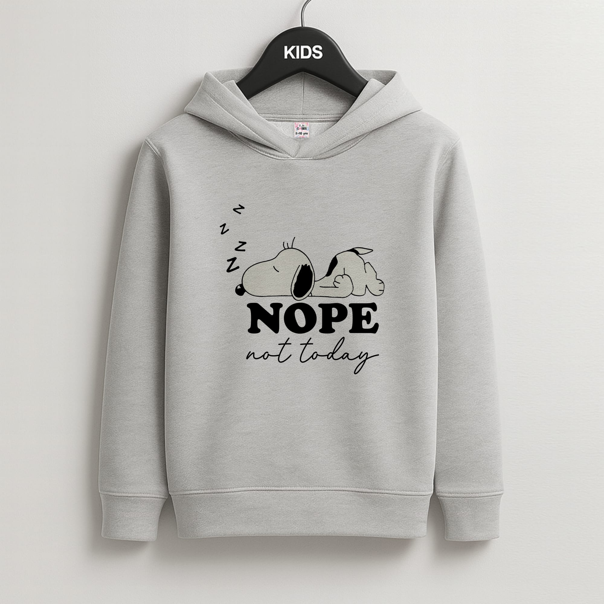 Nope, Not Today Kids Grey Hoodie