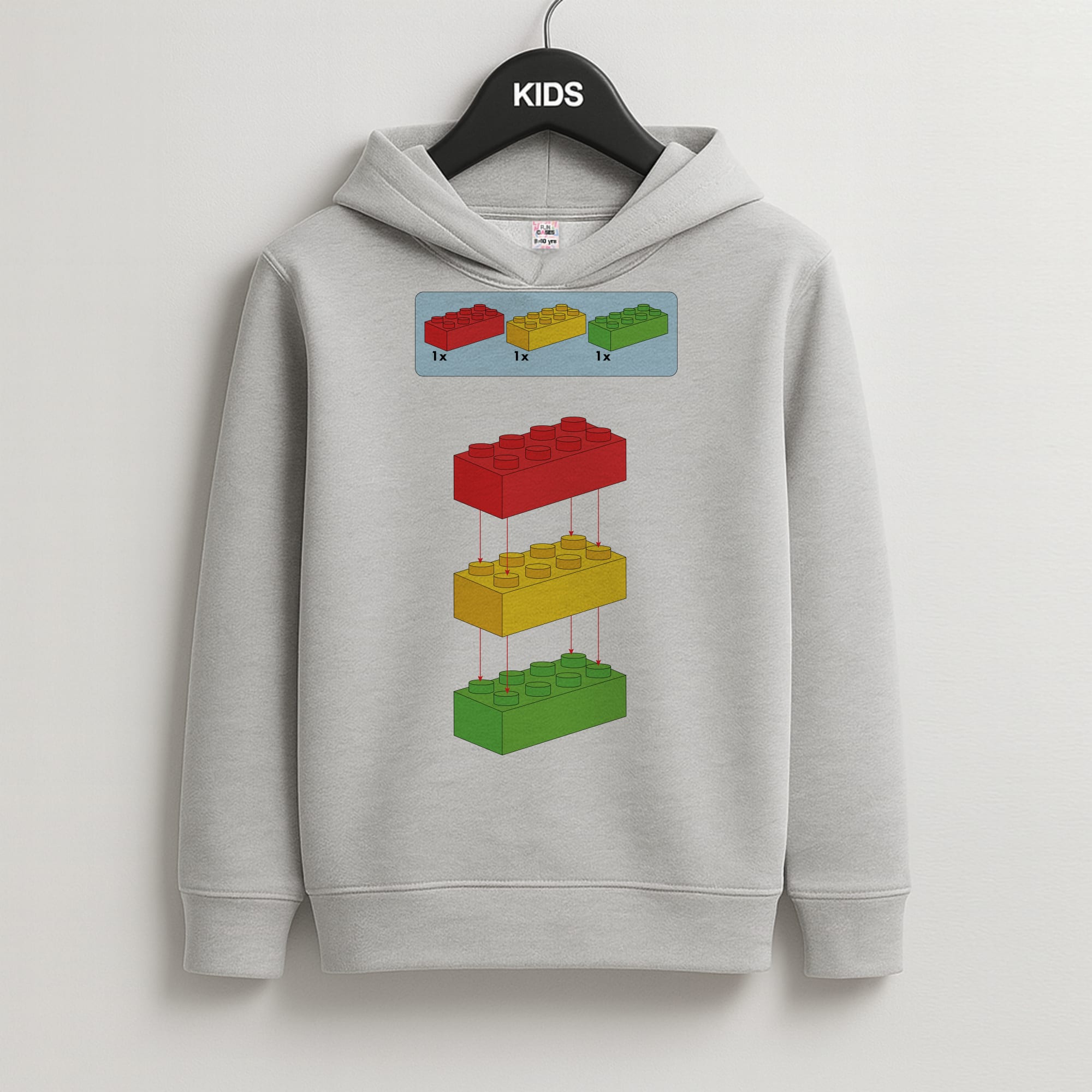 Bricks Instruction Set Kids Grey Hoodie