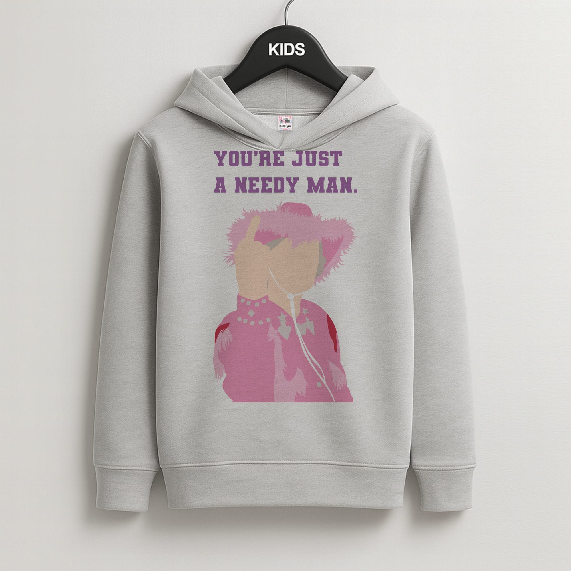 You're Just A Needy Man Kids Grey Hoodie