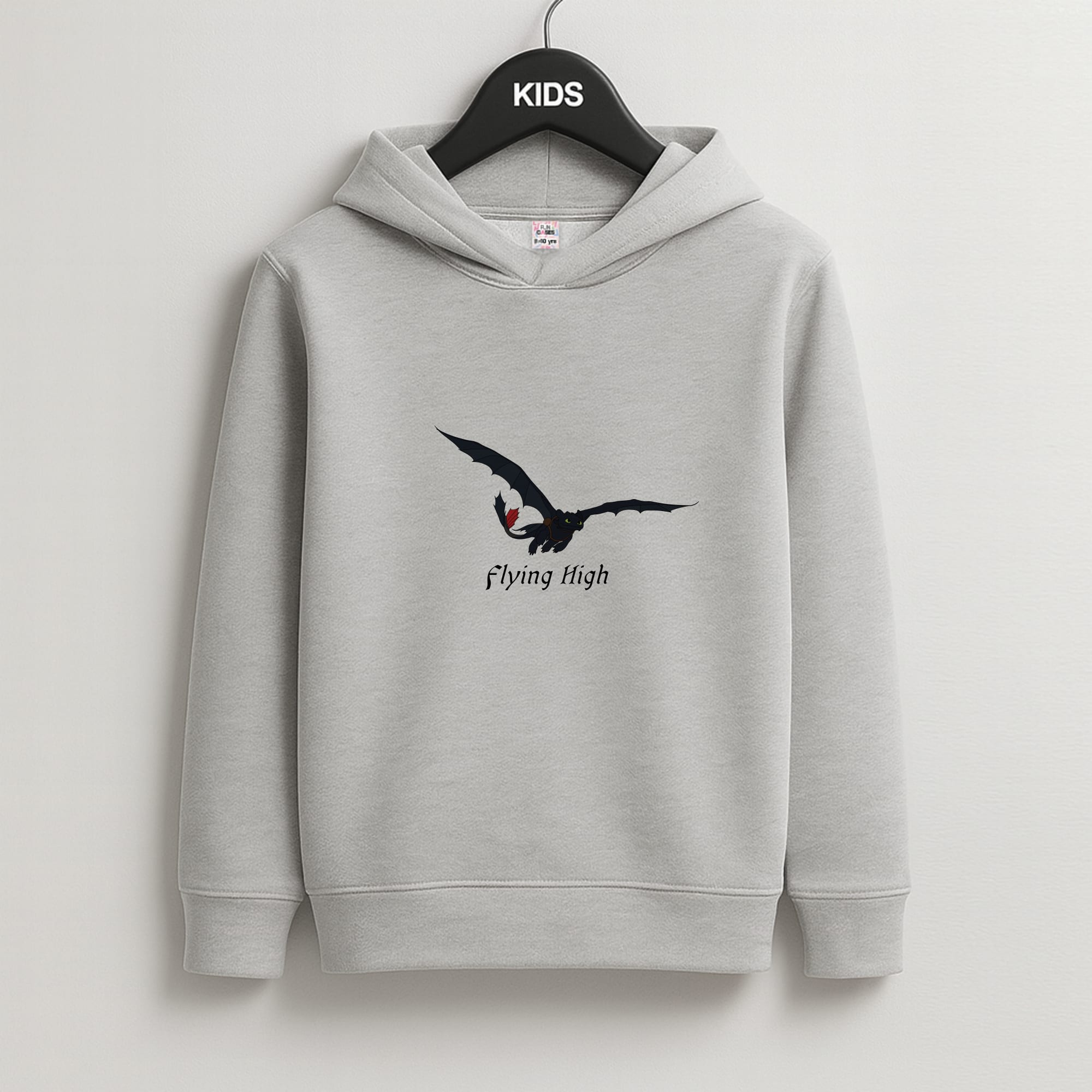 Dragon Flying High Kids Grey Hoodie